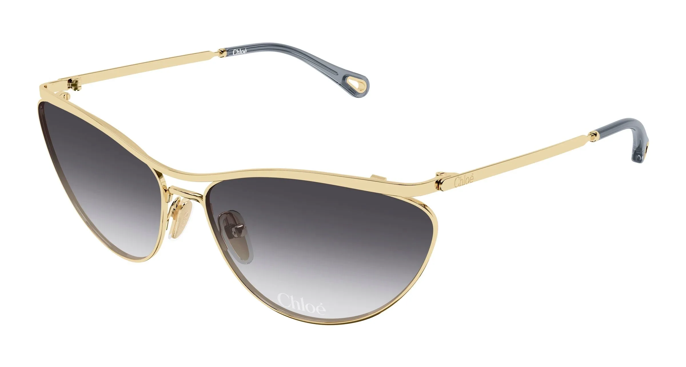 Chloé CH0386S 002 Occhiali da sole Metallo Oro Grigio Geometrica - immagine 1