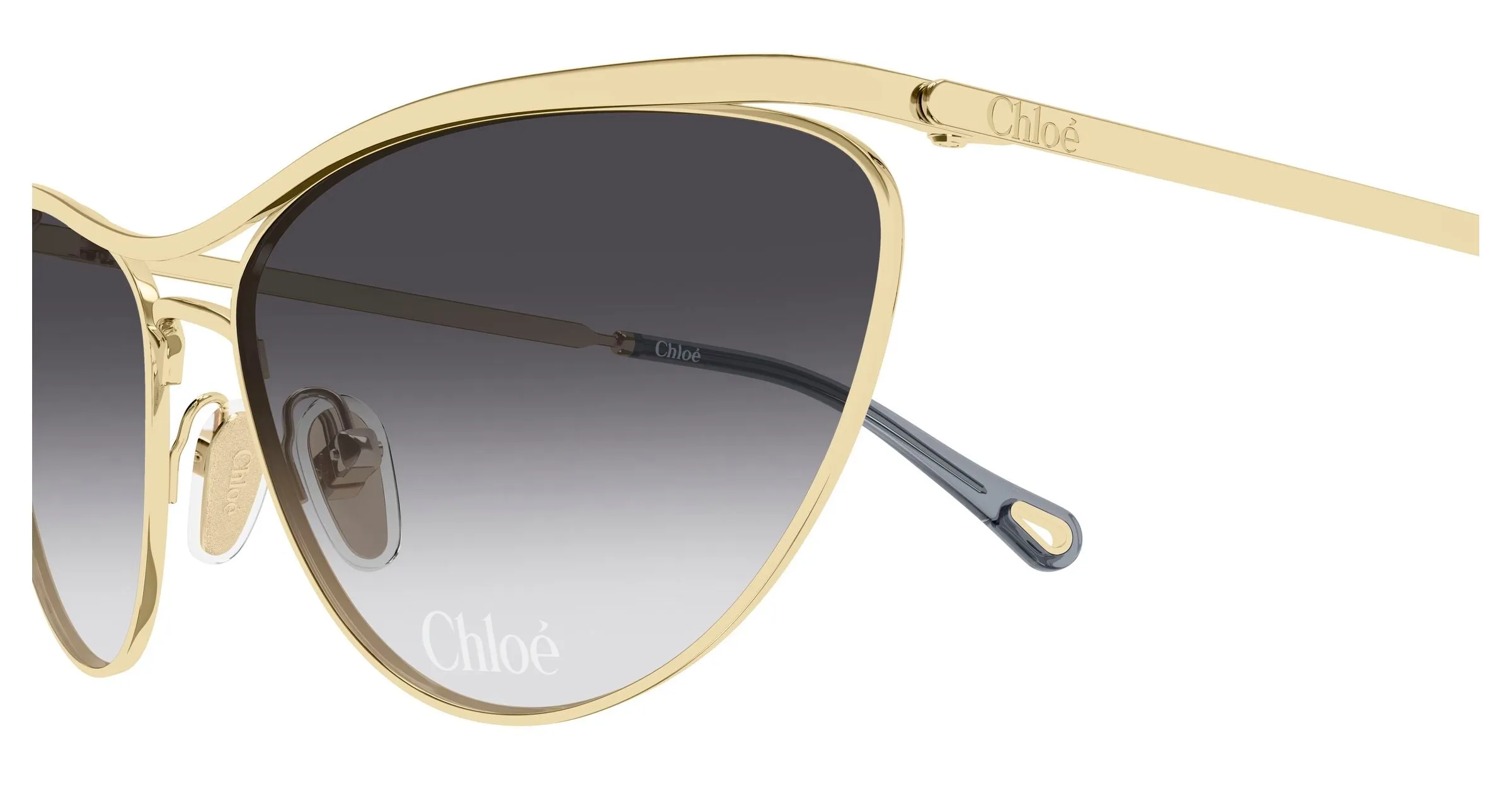 Chloé CH0386S 002 Occhiali da sole Metallo Oro Grigio Geometrica - immagine 3