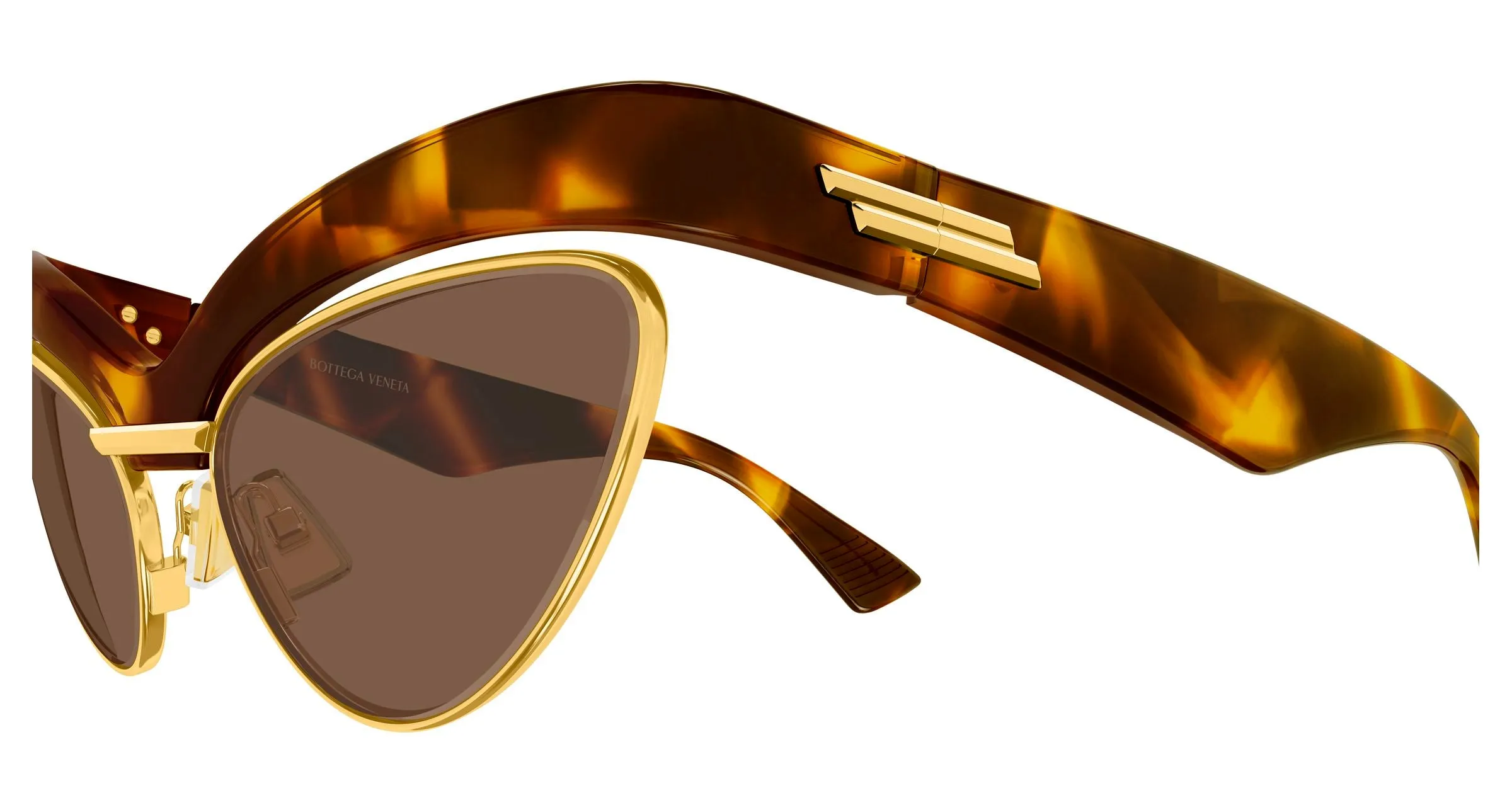 Bottega Veneta BV1480S 004 Occhiali da sole Bio-iniettato Havana Marrone Cat Eye - immagine 3