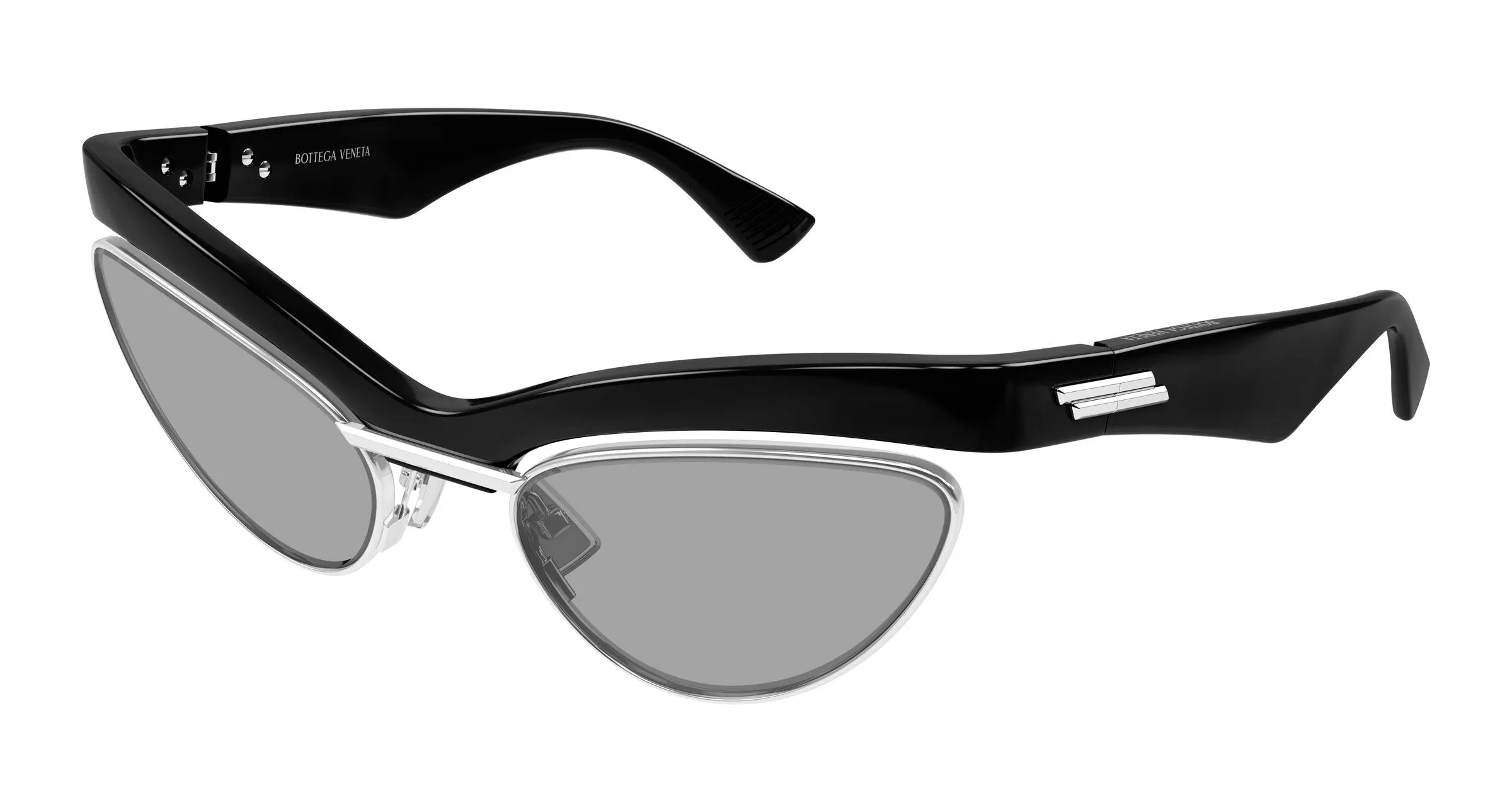 Bottega Veneta BV1480S 003 Occhiali da sole Bio-iniettato Nero Grigio Cat Eye - immagine 1