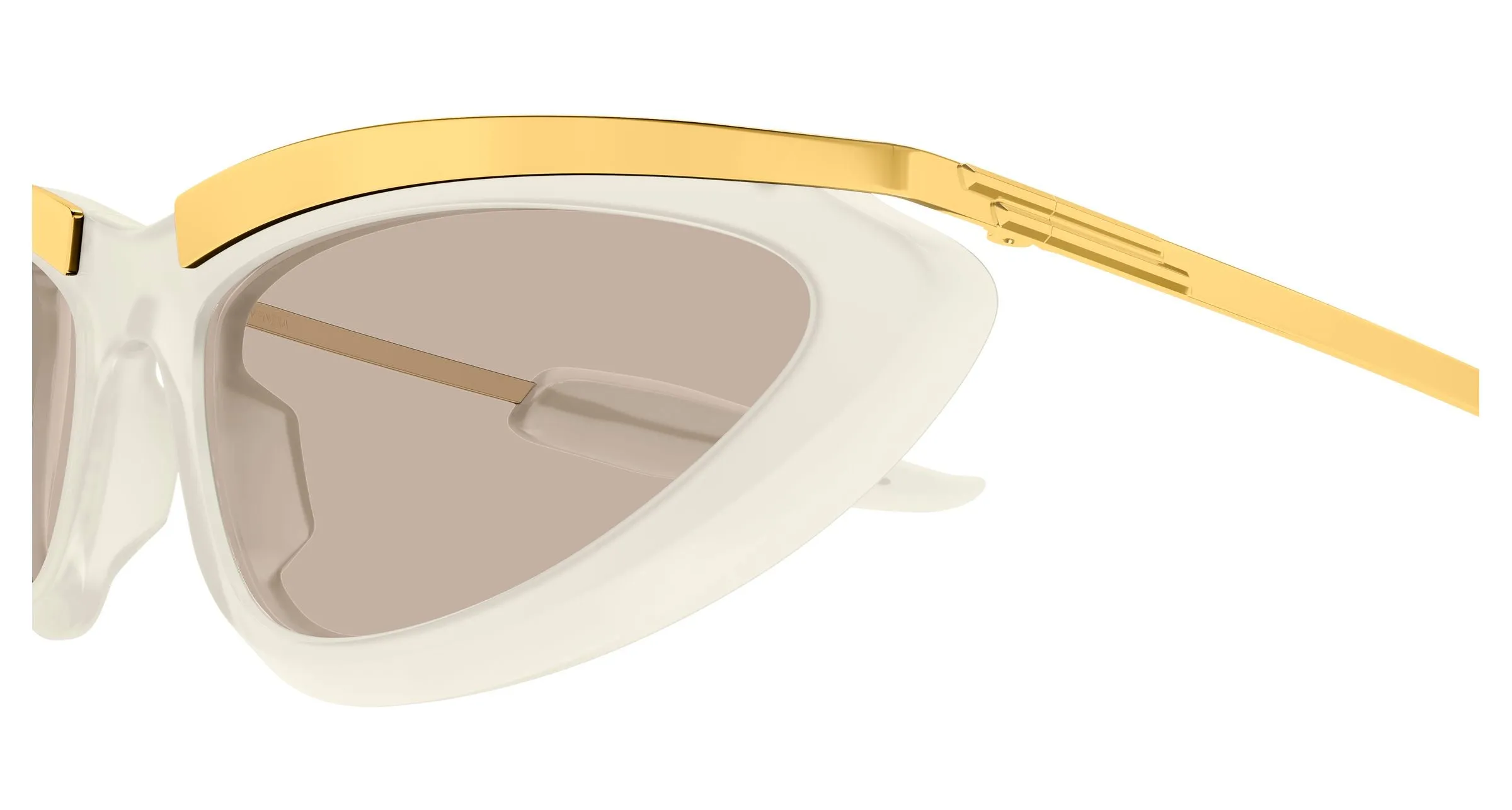 Bottega Veneta BV1477S 006 Occhiali da sole Acetato Avorio Marrone Cat Eye - immagine 3