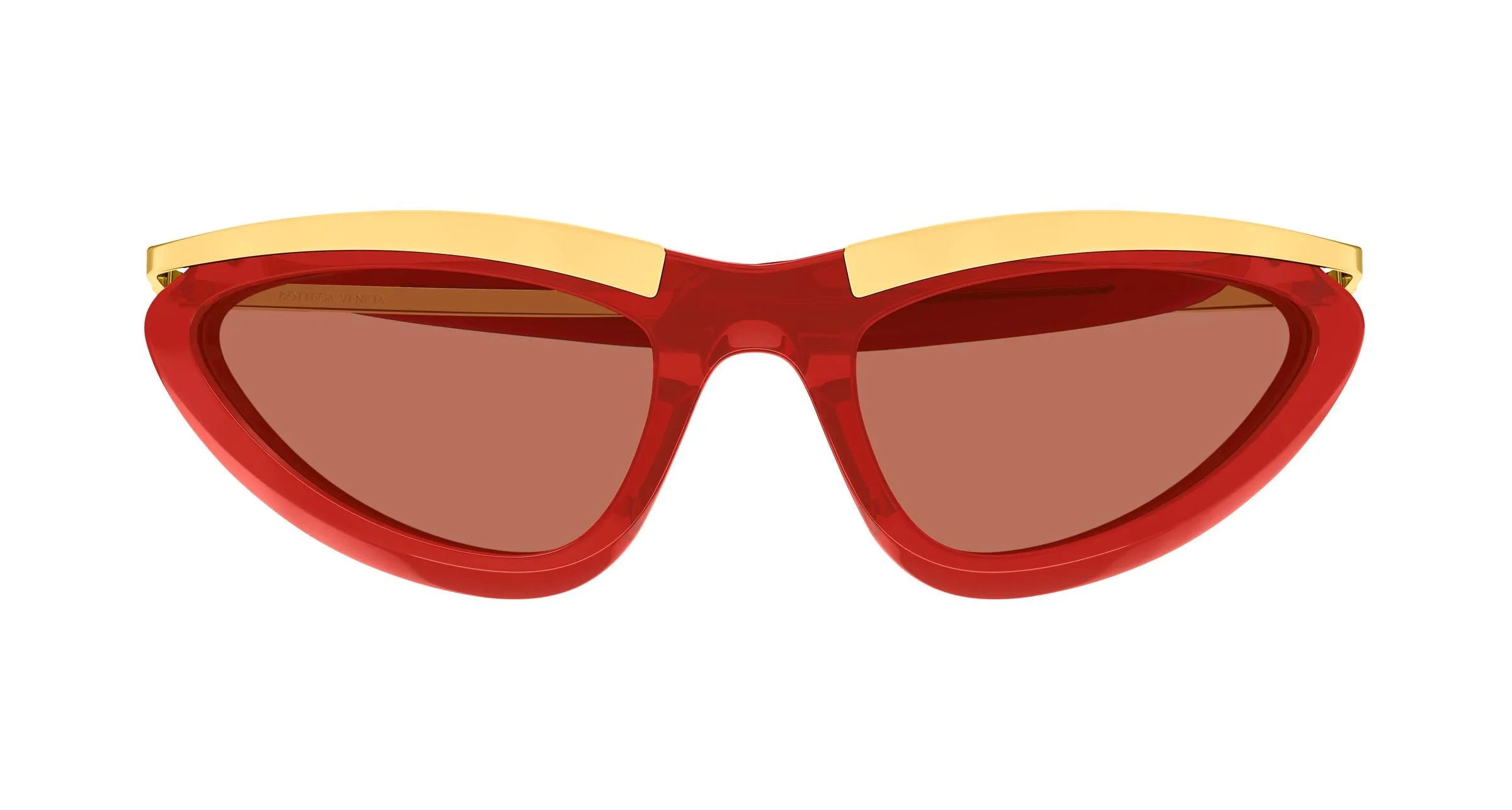 Bottega Veneta BV1477S 005 Occhiali da sole Acetato Rosso Arancione Cat Eye - immagine 2