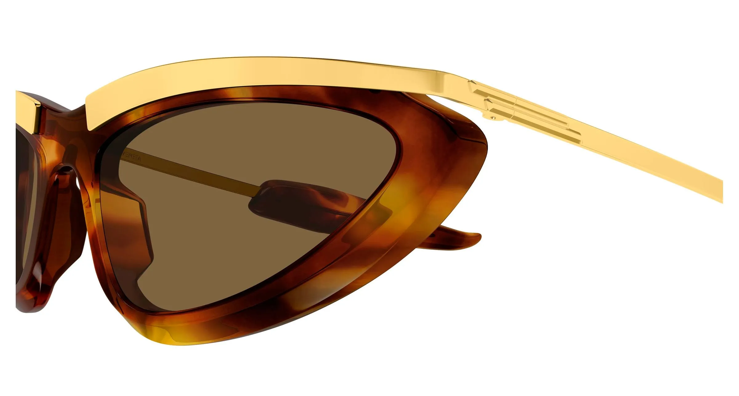 Bottega Veneta BV1477S 003 Occhiali da sole Acetato Havana Marrone Cat Eye - immagine 3