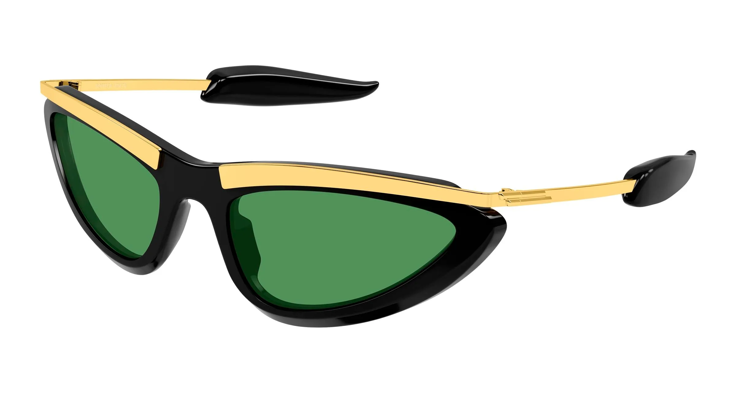 Bottega Veneta BV1477S 002 Occhiali da sole Acetato Nero Verde Cat Eye - immagine 1