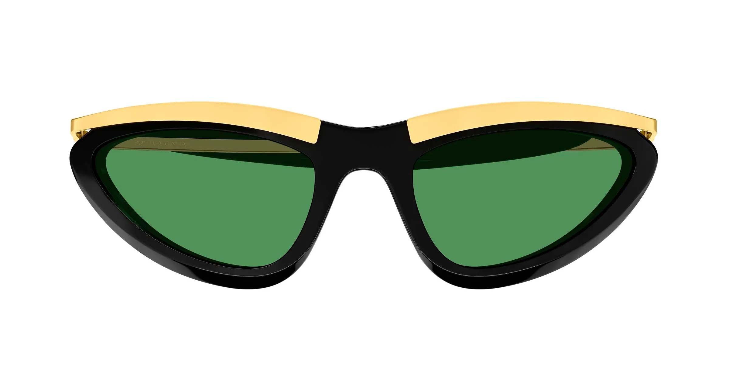 Bottega Veneta BV1477S 002 Occhiali da sole Acetato Nero Verde Cat Eye - immagine 2