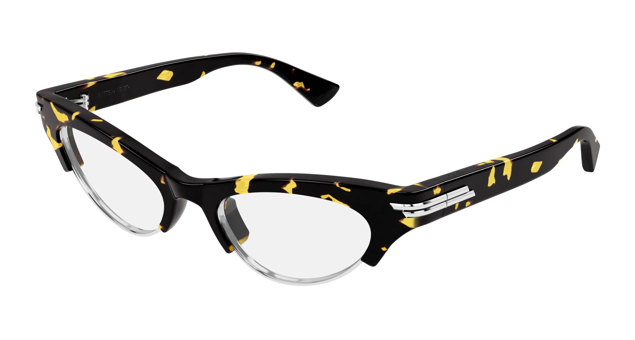 Bottega Veneta BV1431S 010 Occhiali da sole Acetato Havana Trasparente Cat Eye - immagine 1