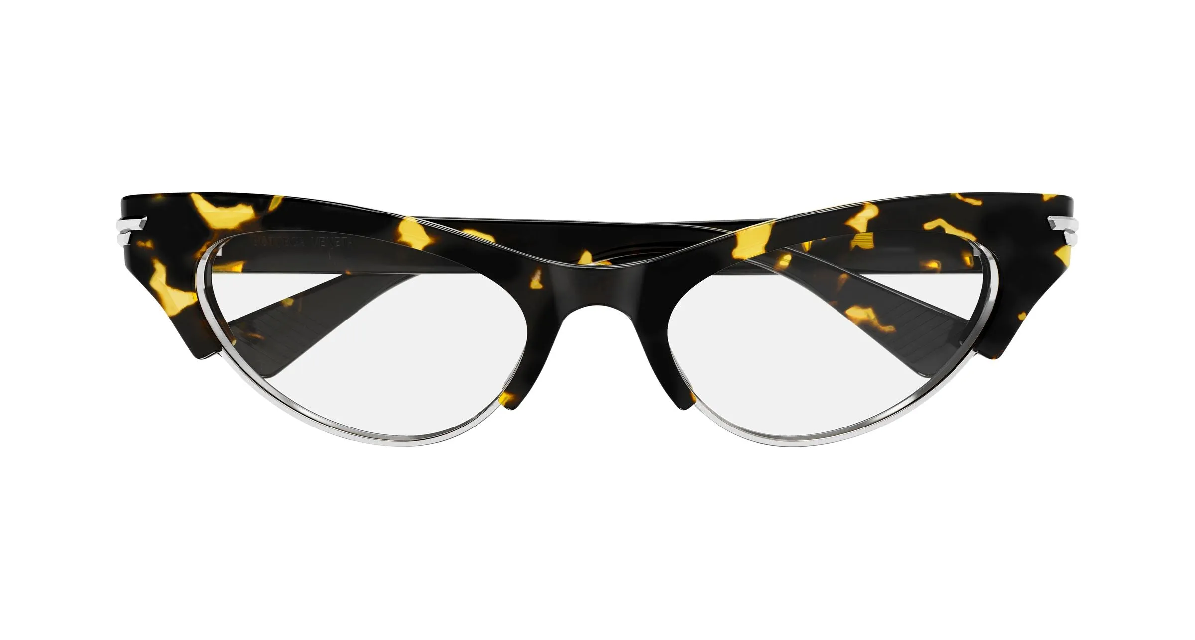 Bottega Veneta BV1431S 010 Occhiali da sole Acetato Havana Trasparente Cat Eye - immagine 2