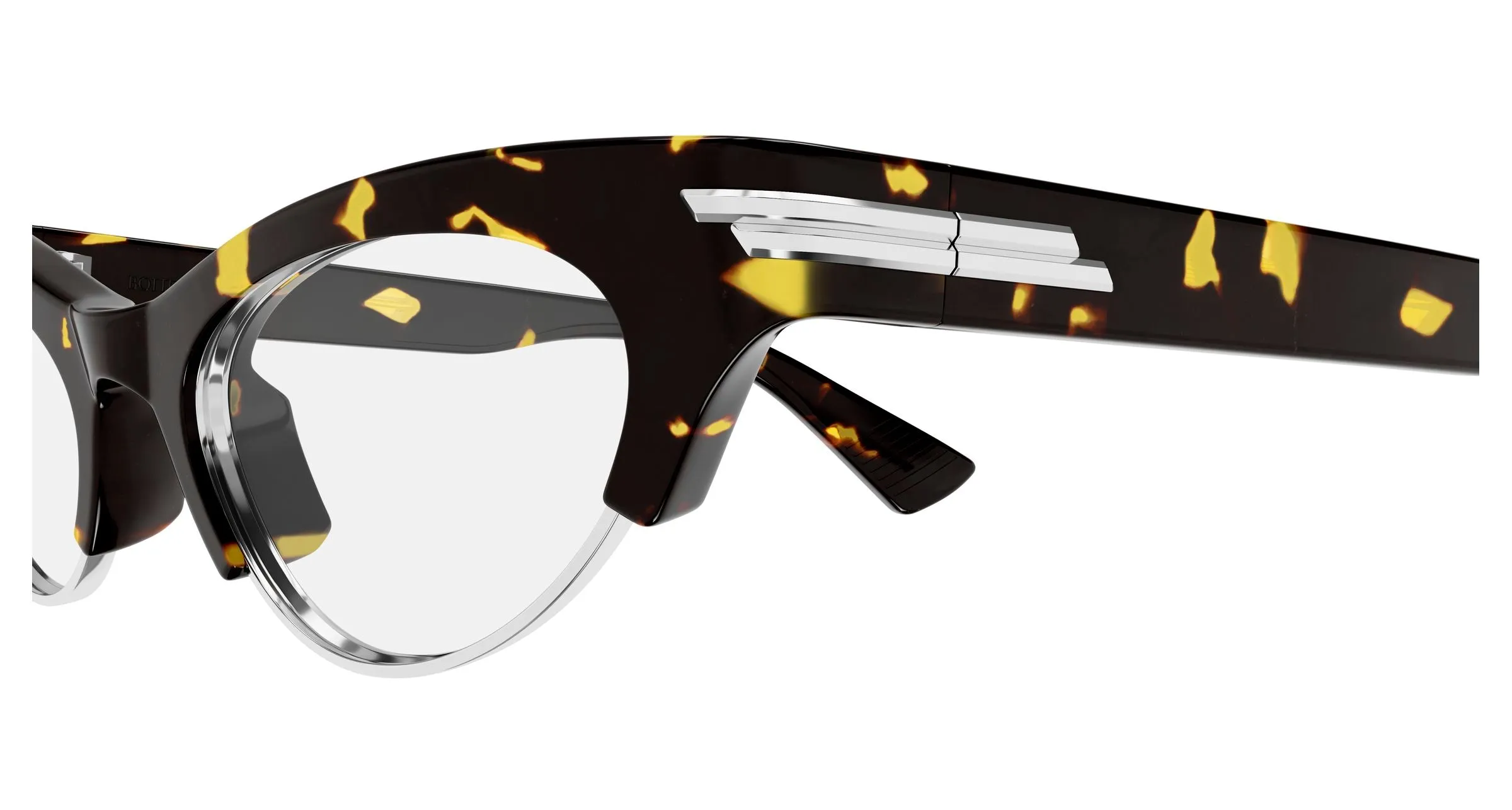 Bottega Veneta BV1431S 010 Occhiali da sole Acetato Havana Trasparente Cat Eye - immagine 3