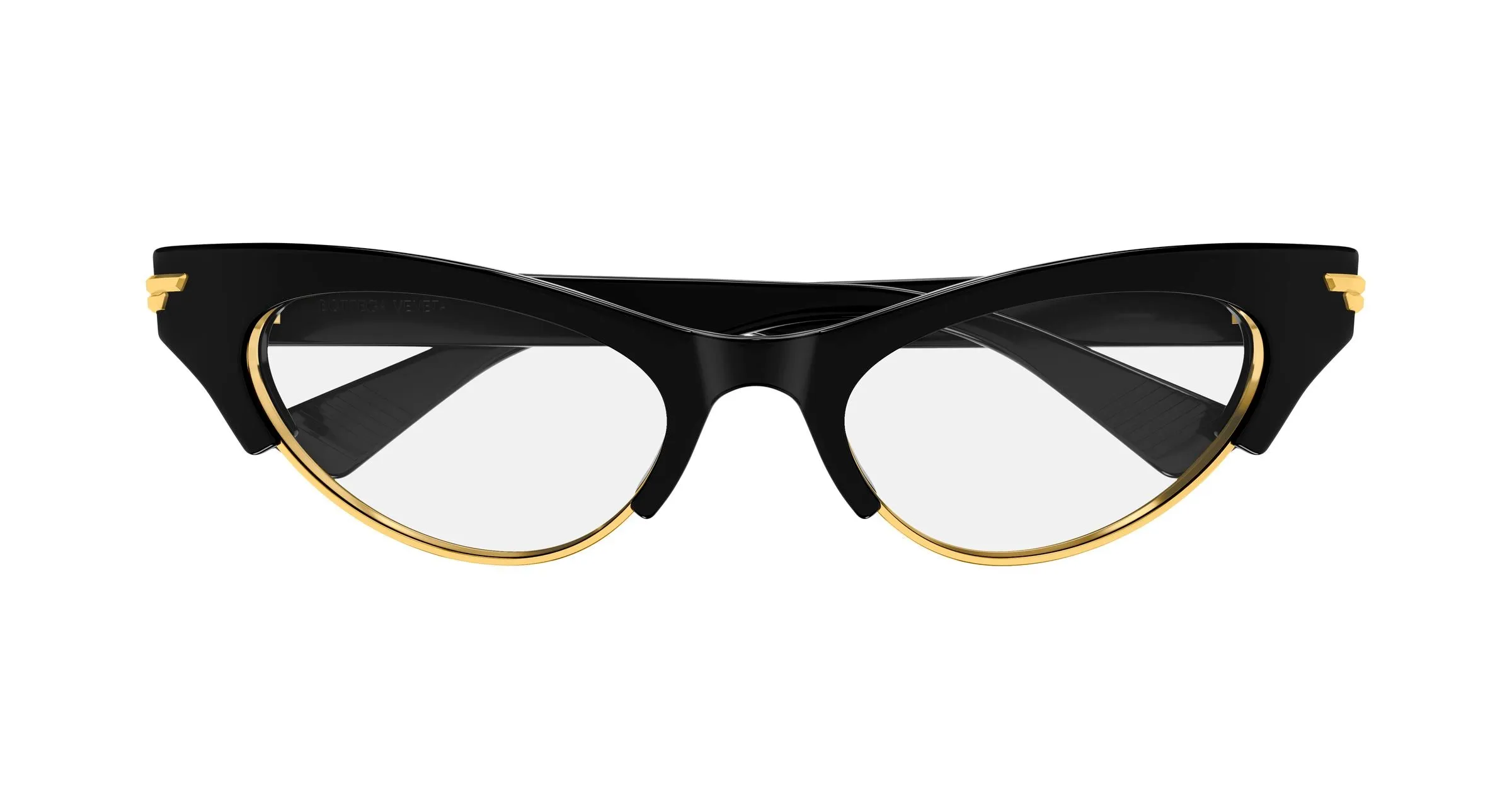 Bottega Veneta BV1431S 009 Occhiali da sole Acetato Nero Trasparente Cat Eye - immagine 2