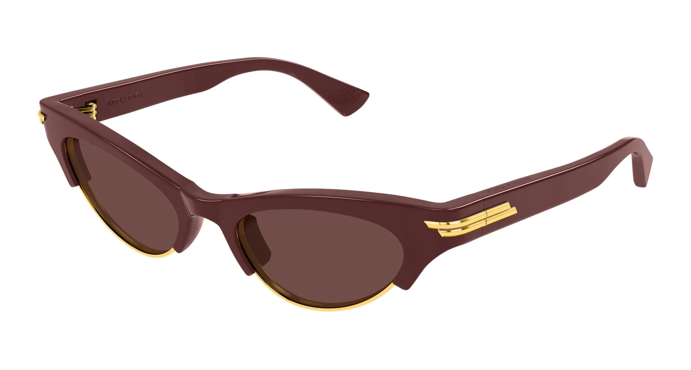 Bottega Veneta BV1431S 004 Occhiali da sole Acetato Bordeaux Marrone Cat Eye - immagine 1