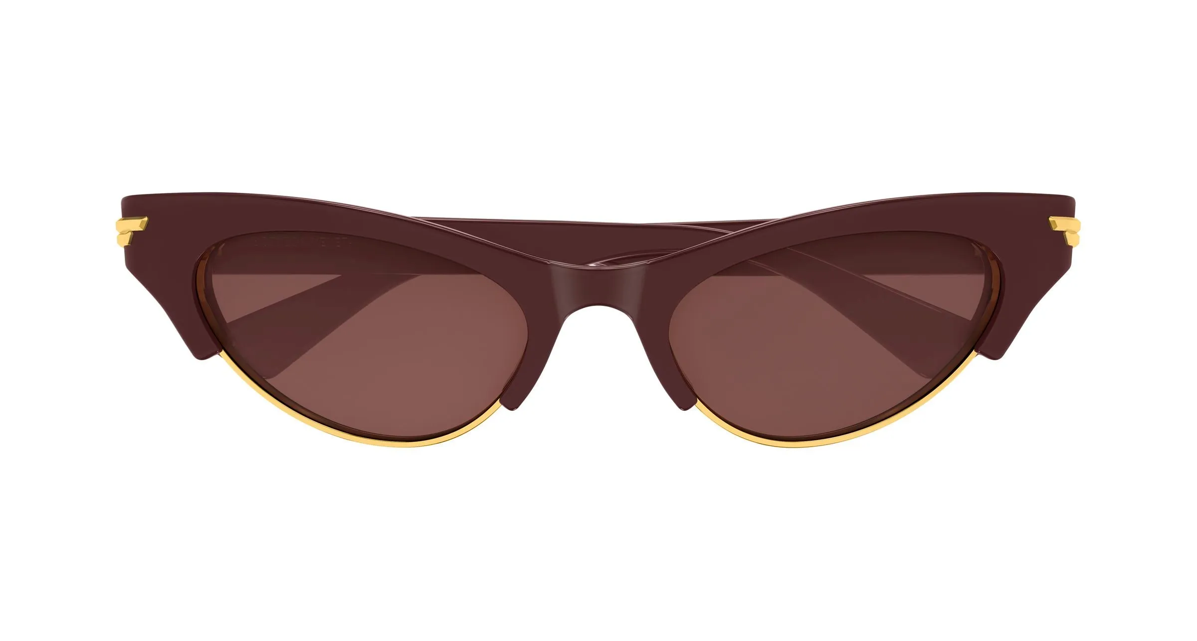 Bottega Veneta BV1431S 004 Occhiali da sole Acetato Bordeaux Marrone Cat Eye - immagine 2