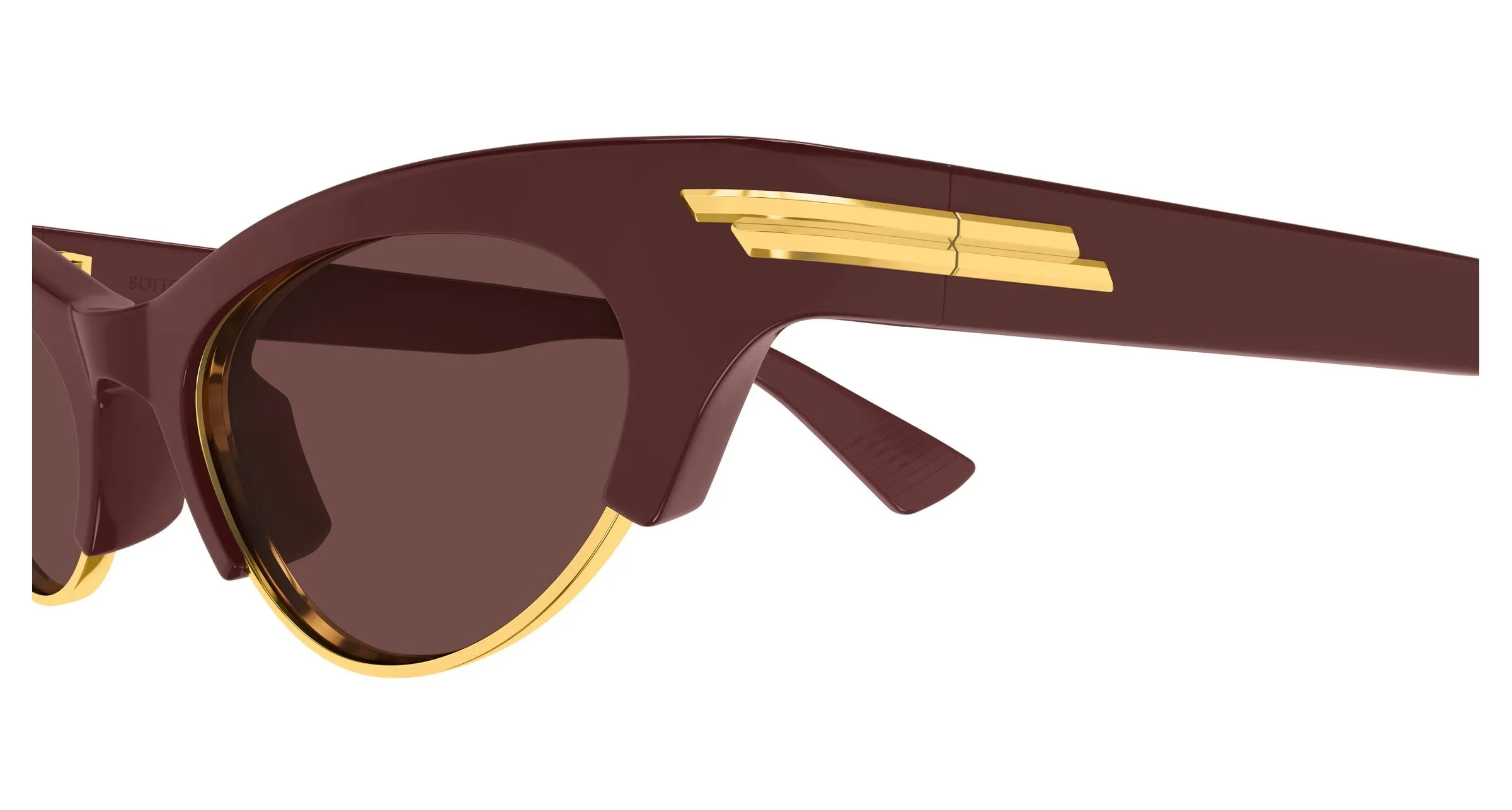 Bottega Veneta BV1431S 004 Occhiali da sole Acetato Bordeaux Marrone Cat Eye - immagine 3