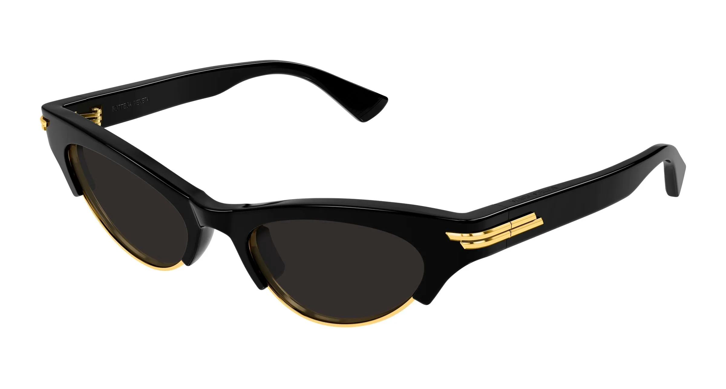 Bottega Veneta BV1431S 001 Occhiali da sole Acetato Nero Grigio Cat Eye - immagine 1