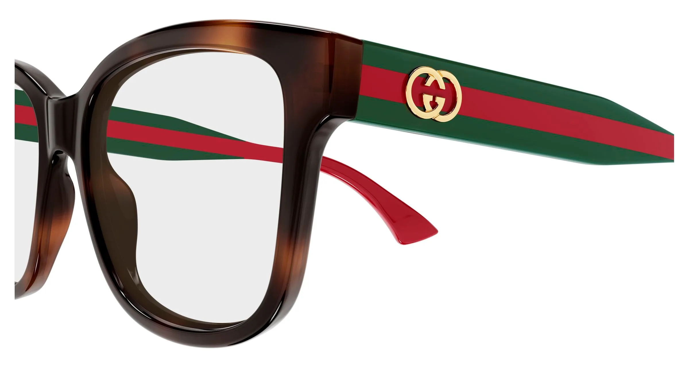 Gucci GG0038OANN 002 Montature da vista Acetato Havana Trasparente Farfalla - immagine 3
