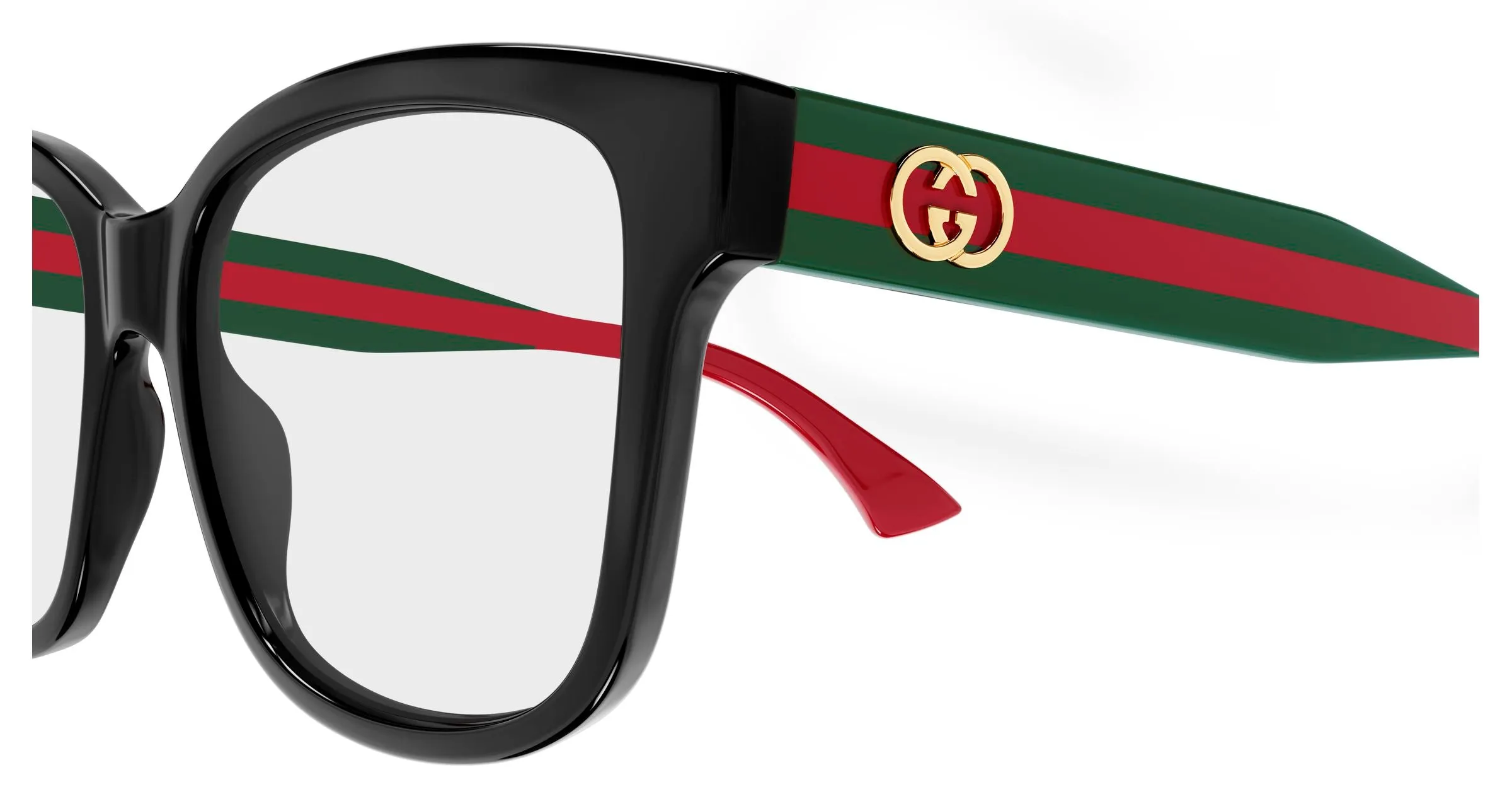 Gucci GG0038OANN 001 Montature da vista Acetato Nero Trasparente Farfalla - immagine 3