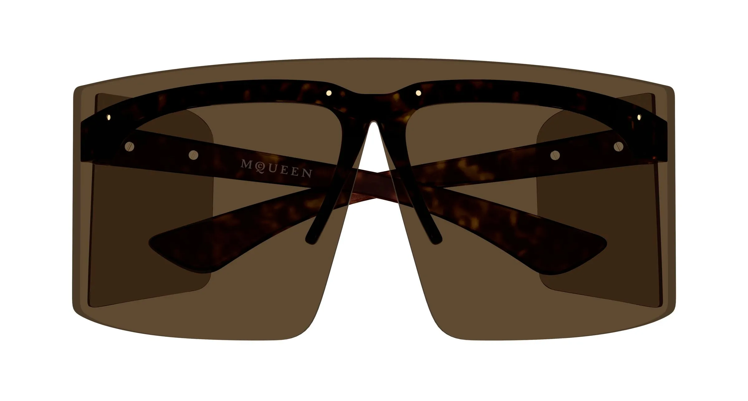 Alexander McQueen AM0594S 002 Occhiali da sole Bio-iniettato Havana Marrone Maschera - immagine 2