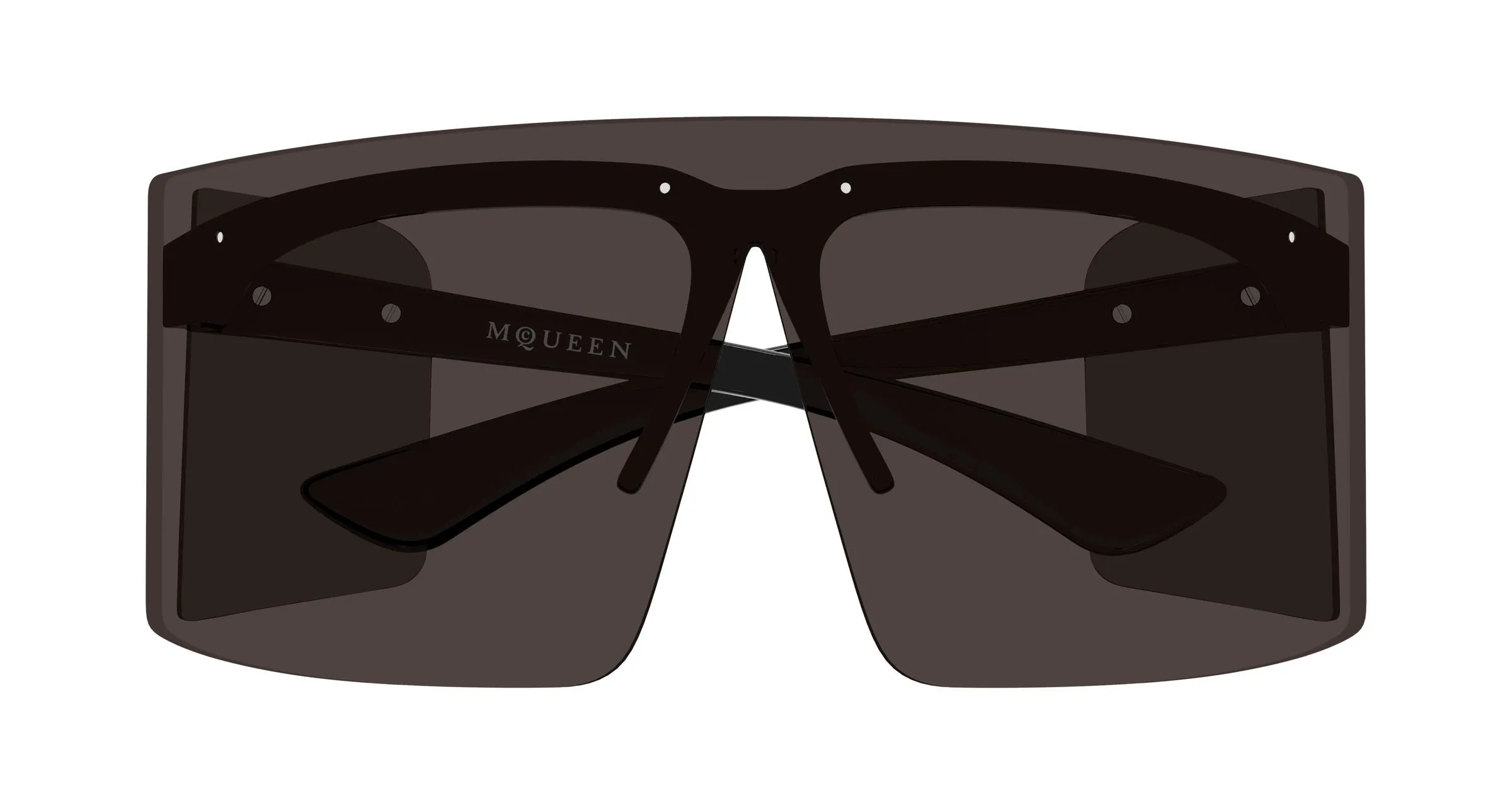 Alexander McQueen AM0594S 001 Occhiali da sole Bio-iniettato Nero Fumo Maschera - immagine 2