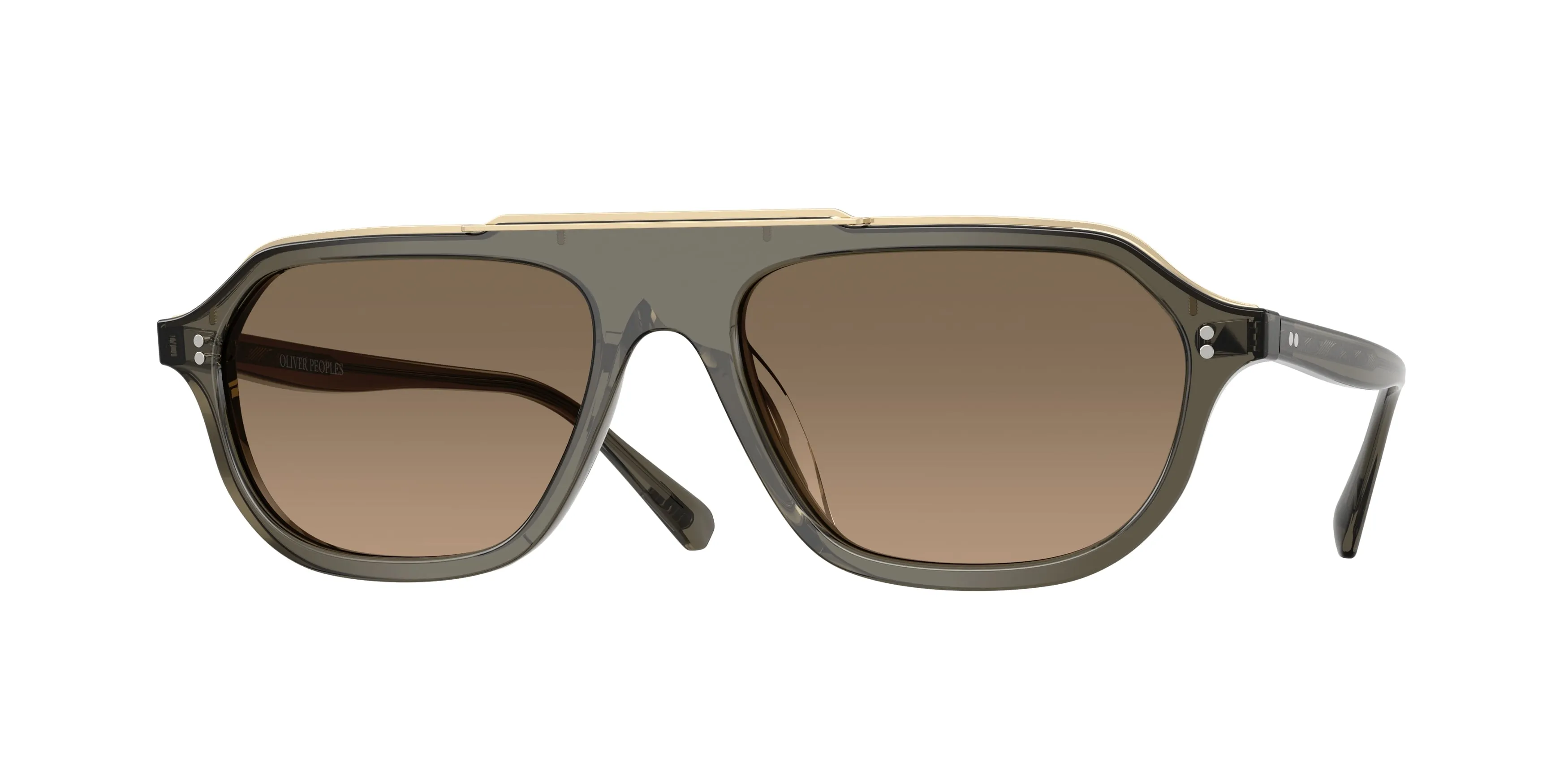 Oliver Peoples OV5613SU ESTIN 1820GN Occhiali da sole Acetato Grigio Marrone Geometrica Polarizzata - immagine 1