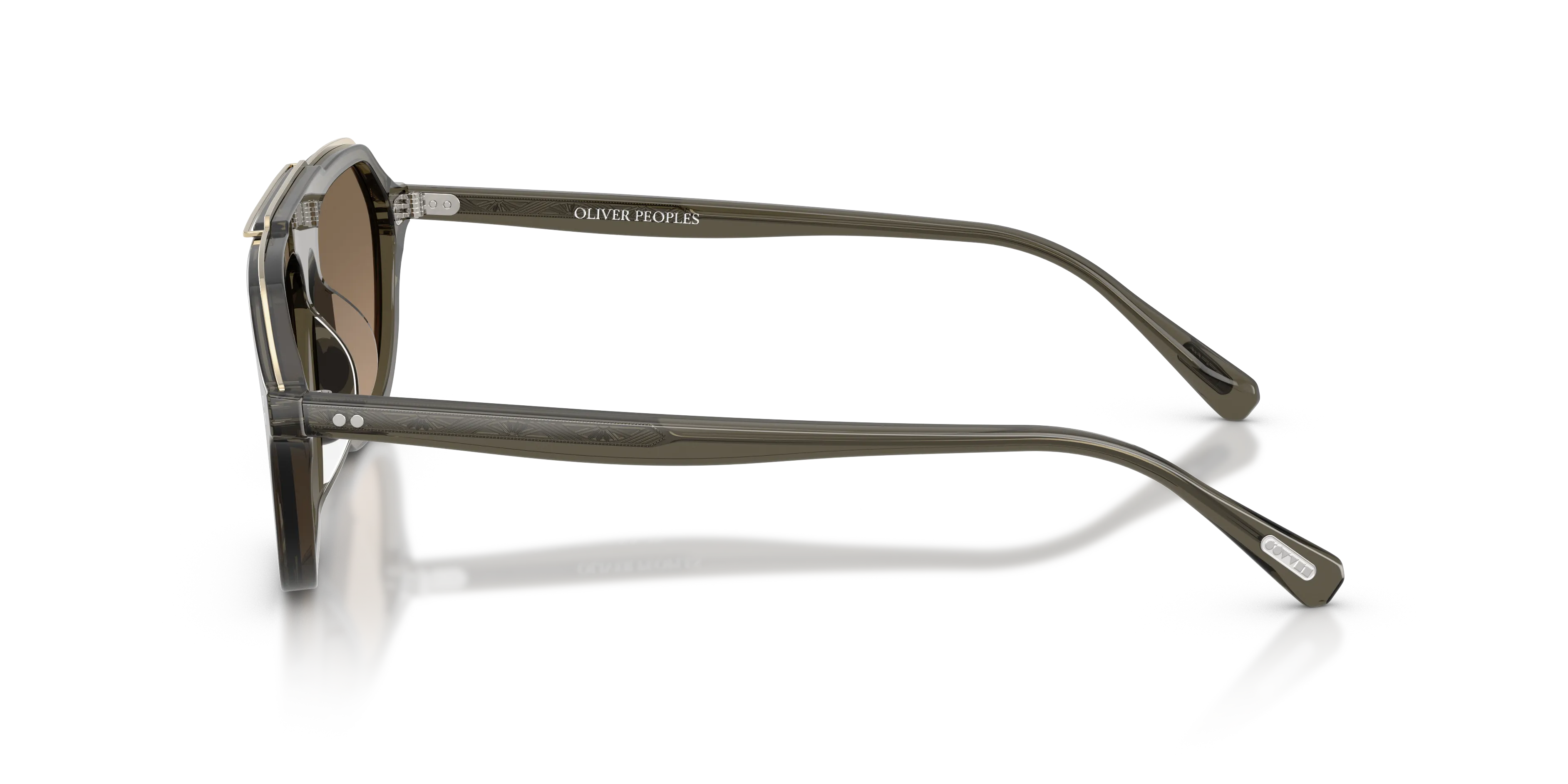Oliver Peoples OV5613SU ESTIN 1820GN Occhiali da sole Acetato Grigio Marrone Geometrica Polarizzata - immagine 4