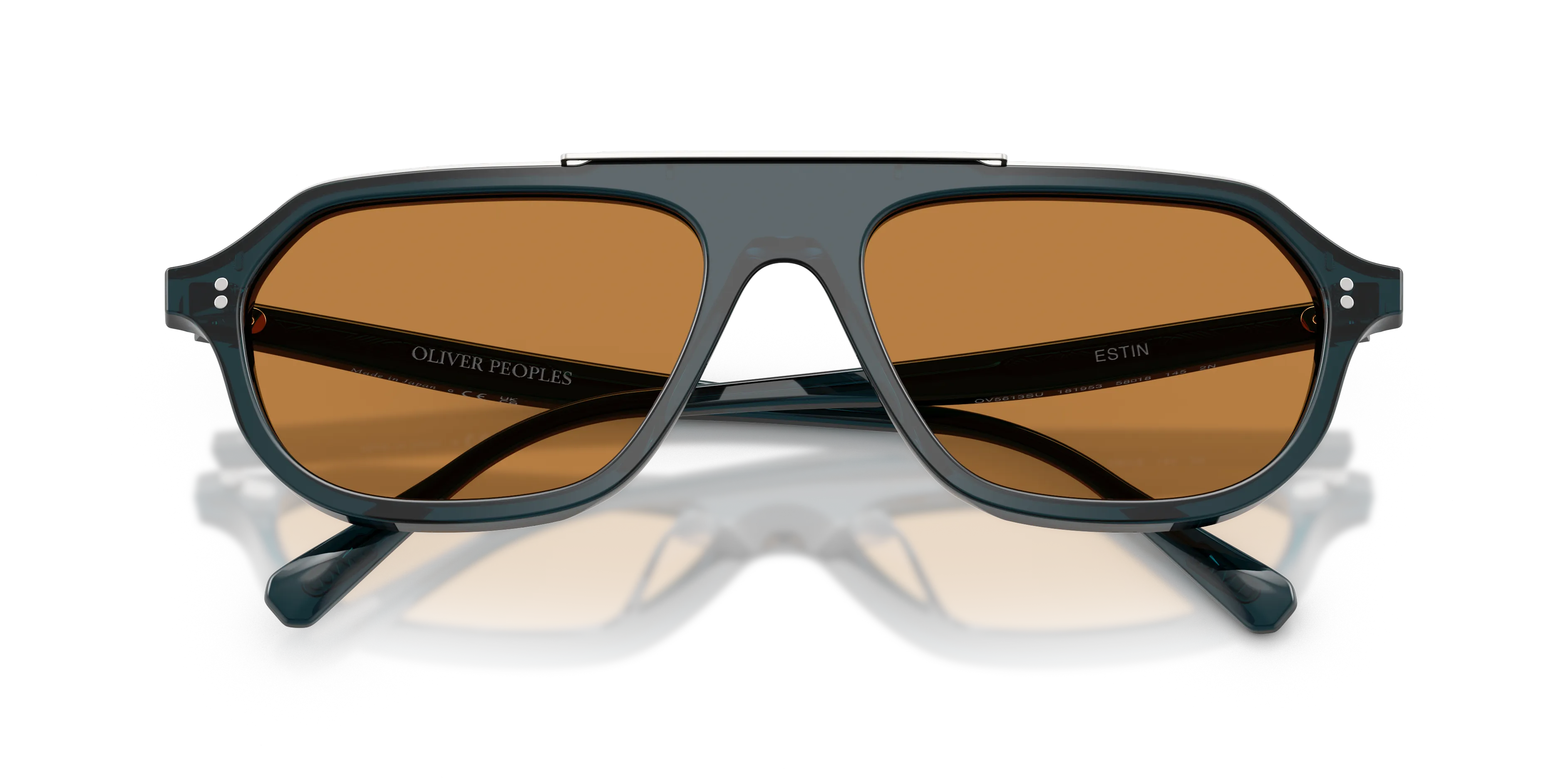 Oliver Peoples OV5613SU ESTIN 181953 Occhiali da sole Acetato Verde Arancione Geometrica Normale - immagine 2