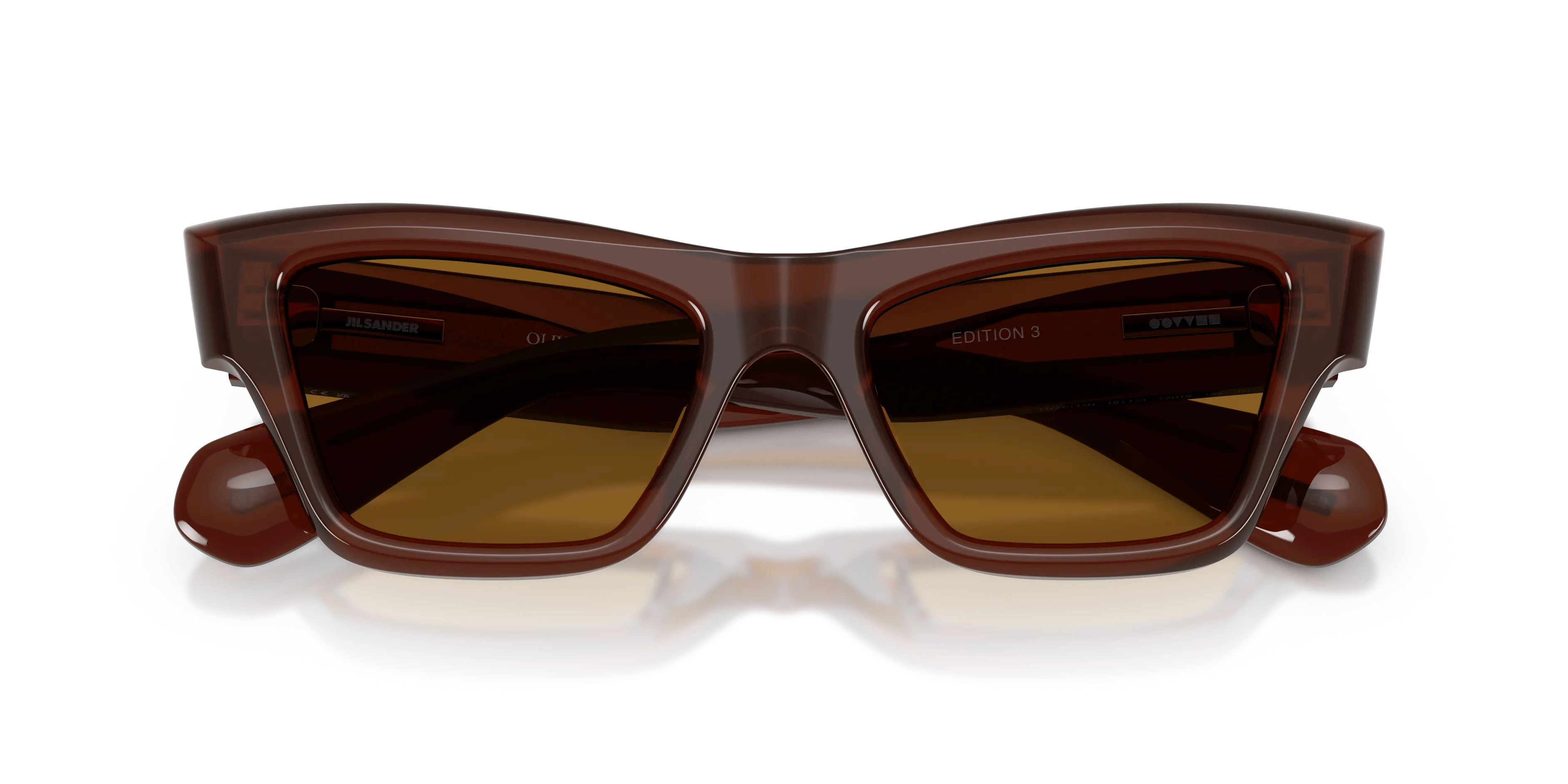 Oliver Peoples x Jil Sander OV5611SU EDITION 3 181353 Occhiali da sole Acetato Marrone Marrone Cat Eye Normale - immagine 2