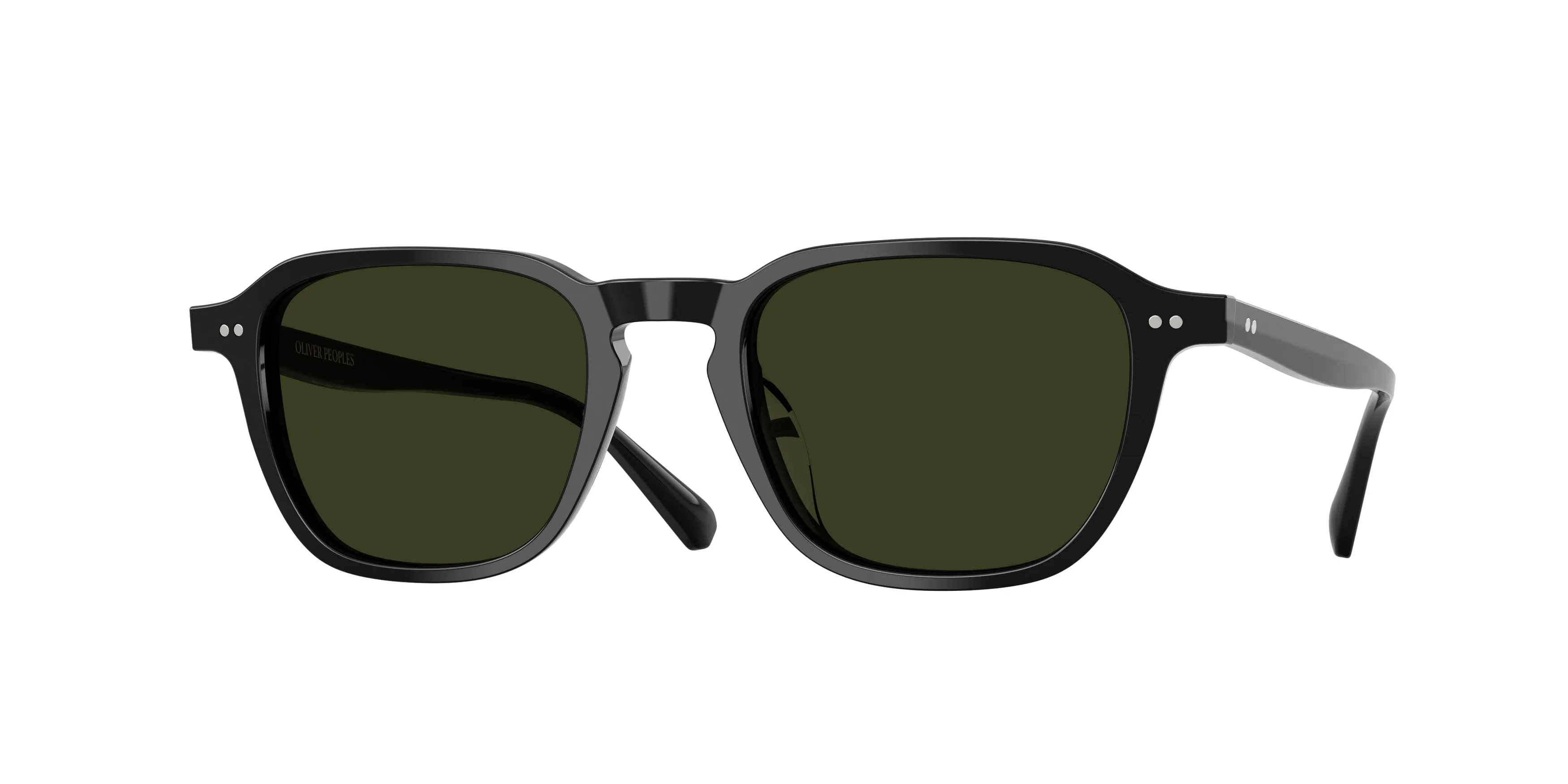 Oliver Peoples OV5598SU EMRYN 1731P1 Occhiali da sole Acetato Nero Verde G15 Geometrica Polarizzata - immagine 1