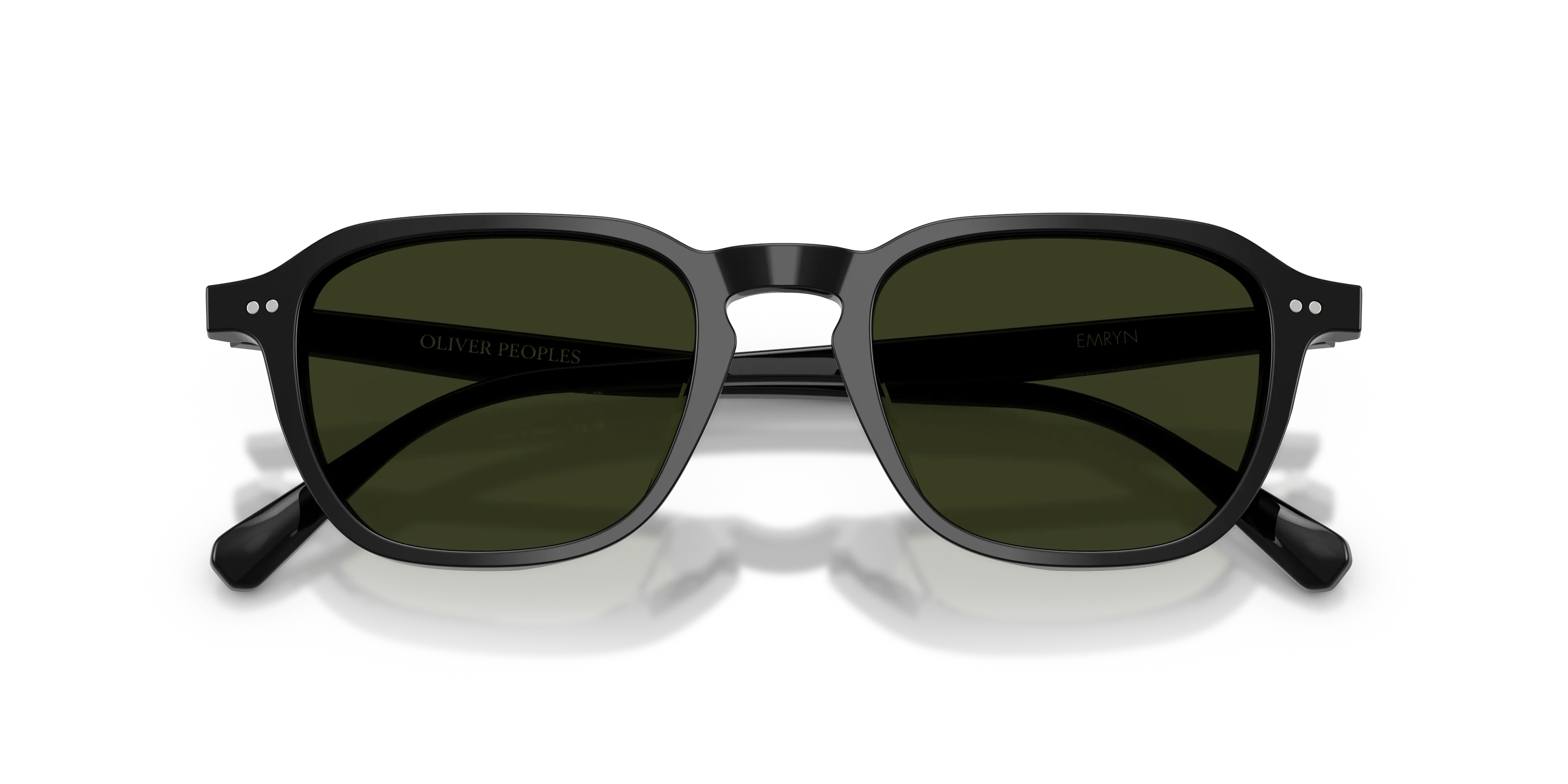 Oliver Peoples OV5598SU EMRYN 1731P1 Occhiali da sole Acetato Nero Verde G15 Geometrica Polarizzata - immagine 2
