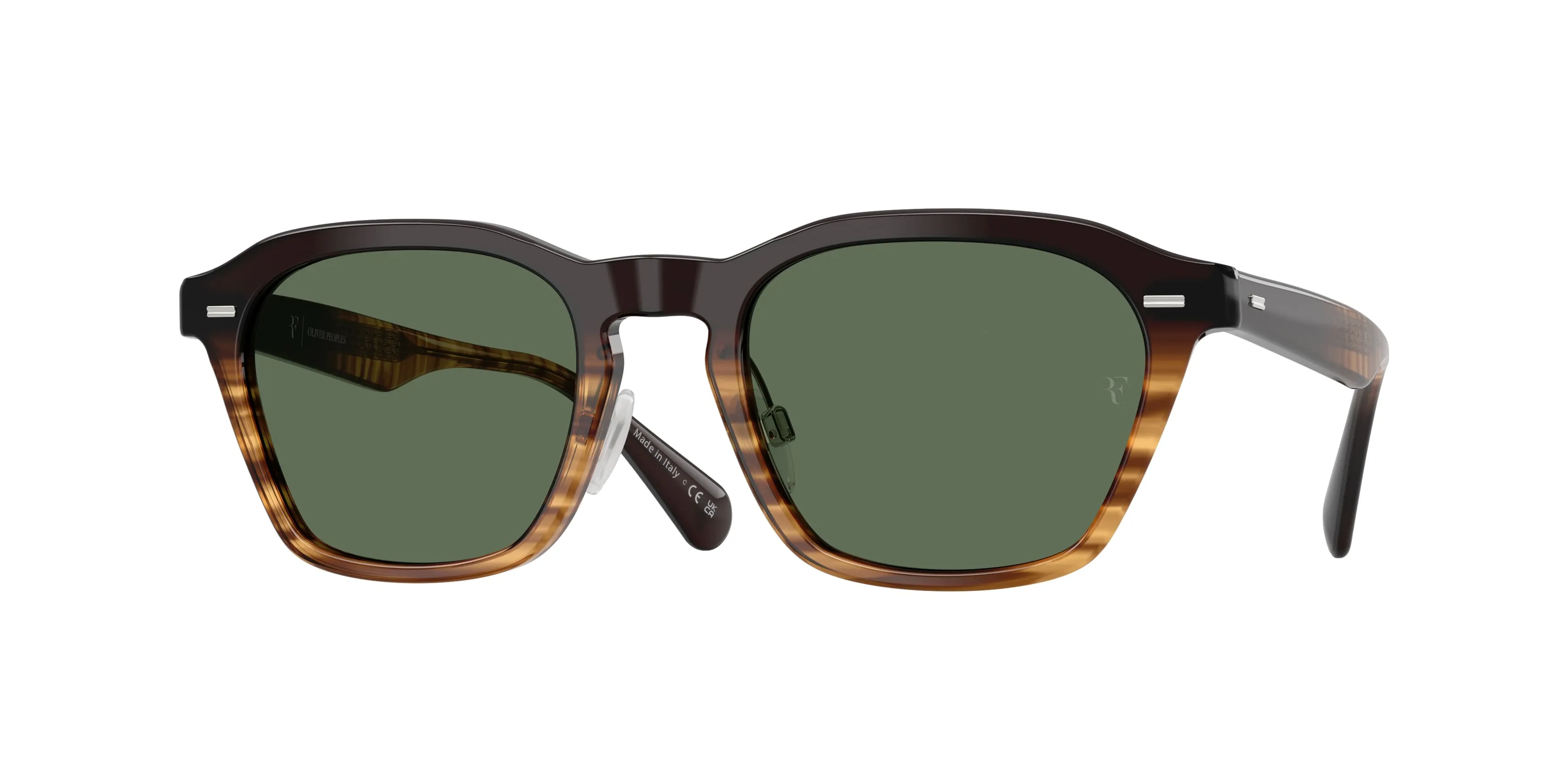 Oliver Peoples OV5593S R-11 13929A Occhiali da sole Acetato Marrone Verde G15 Squadrata Polarizzata - immagine 1