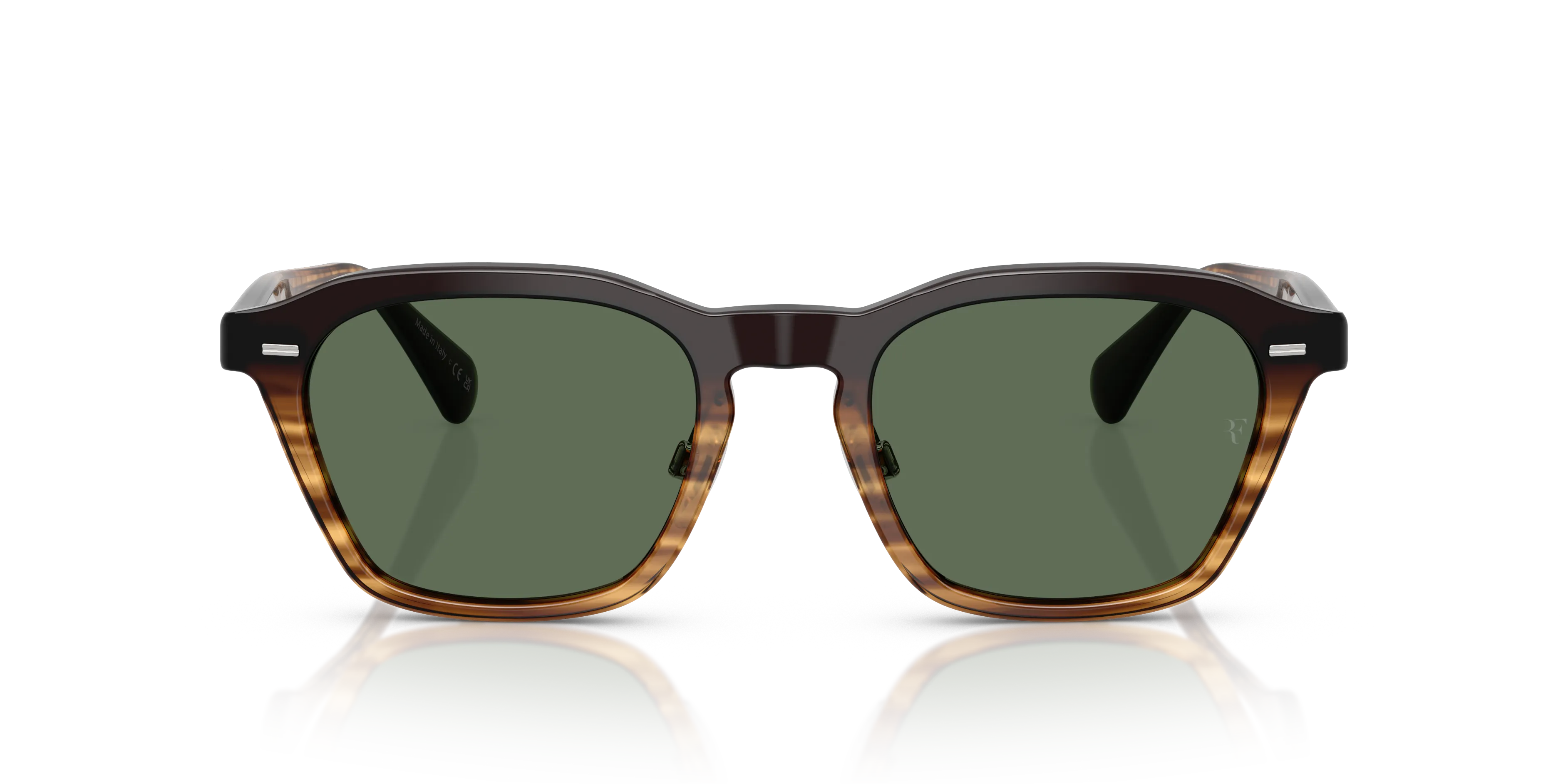 Oliver Peoples OV5593S R-11 13929A Occhiali da sole Acetato Marrone Verde G15 Squadrata Polarizzata - immagine 3