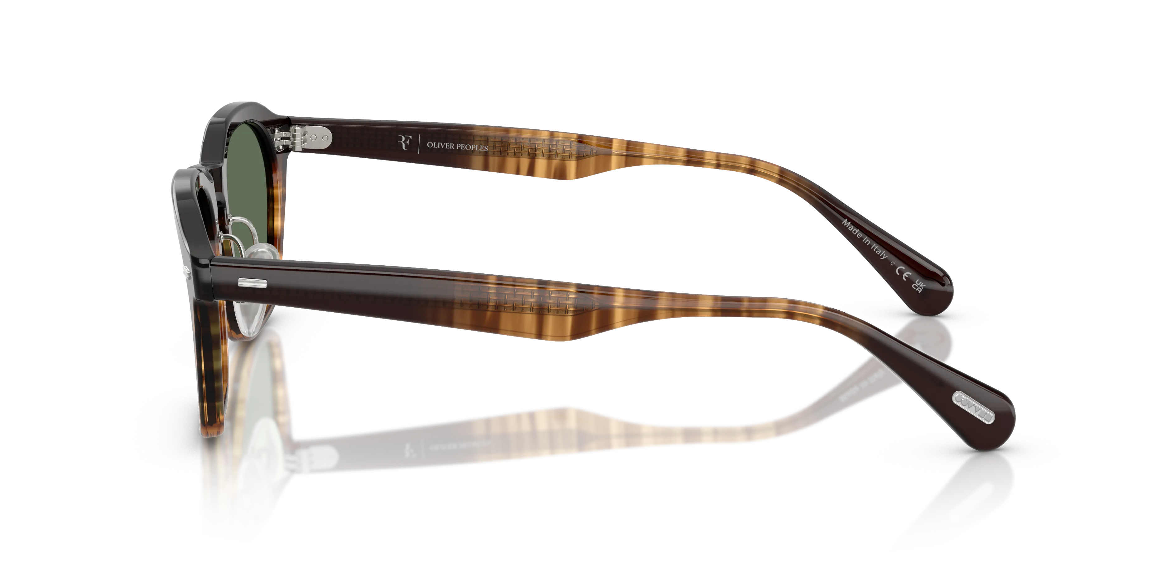 Oliver Peoples OV5593S R-11 13929A Occhiali da sole Acetato Marrone Verde G15 Squadrata Polarizzata - immagine 4