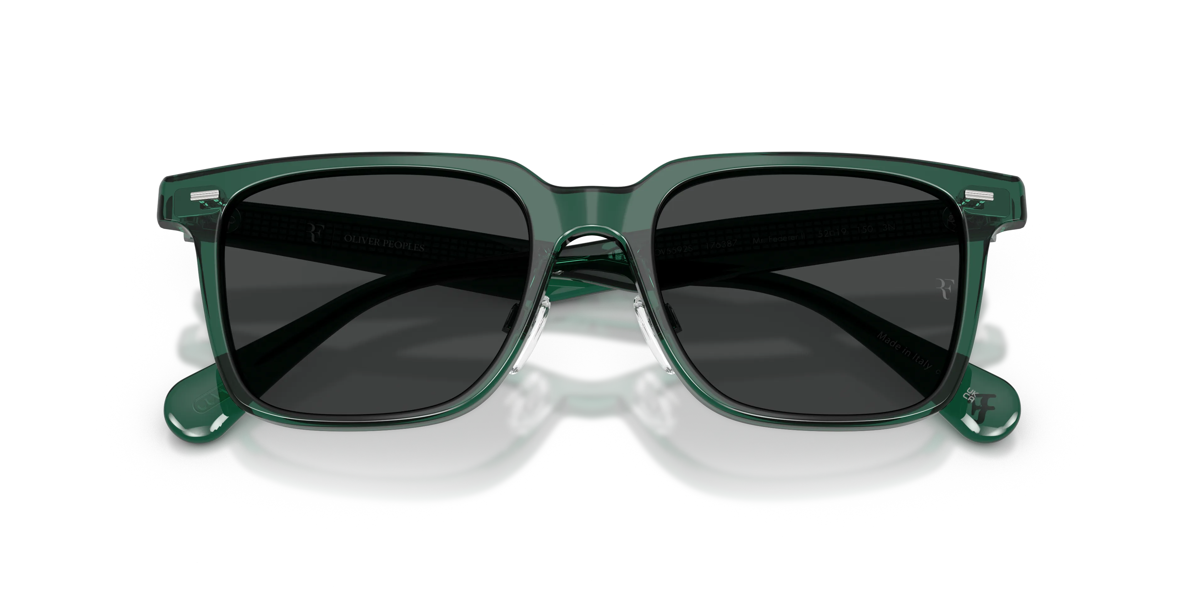 Oliver Peoples OV5592S MR. FEDERER II 176387 Occhiali da sole Acetato Verde Grigio Squadrata Normale - immagine 2