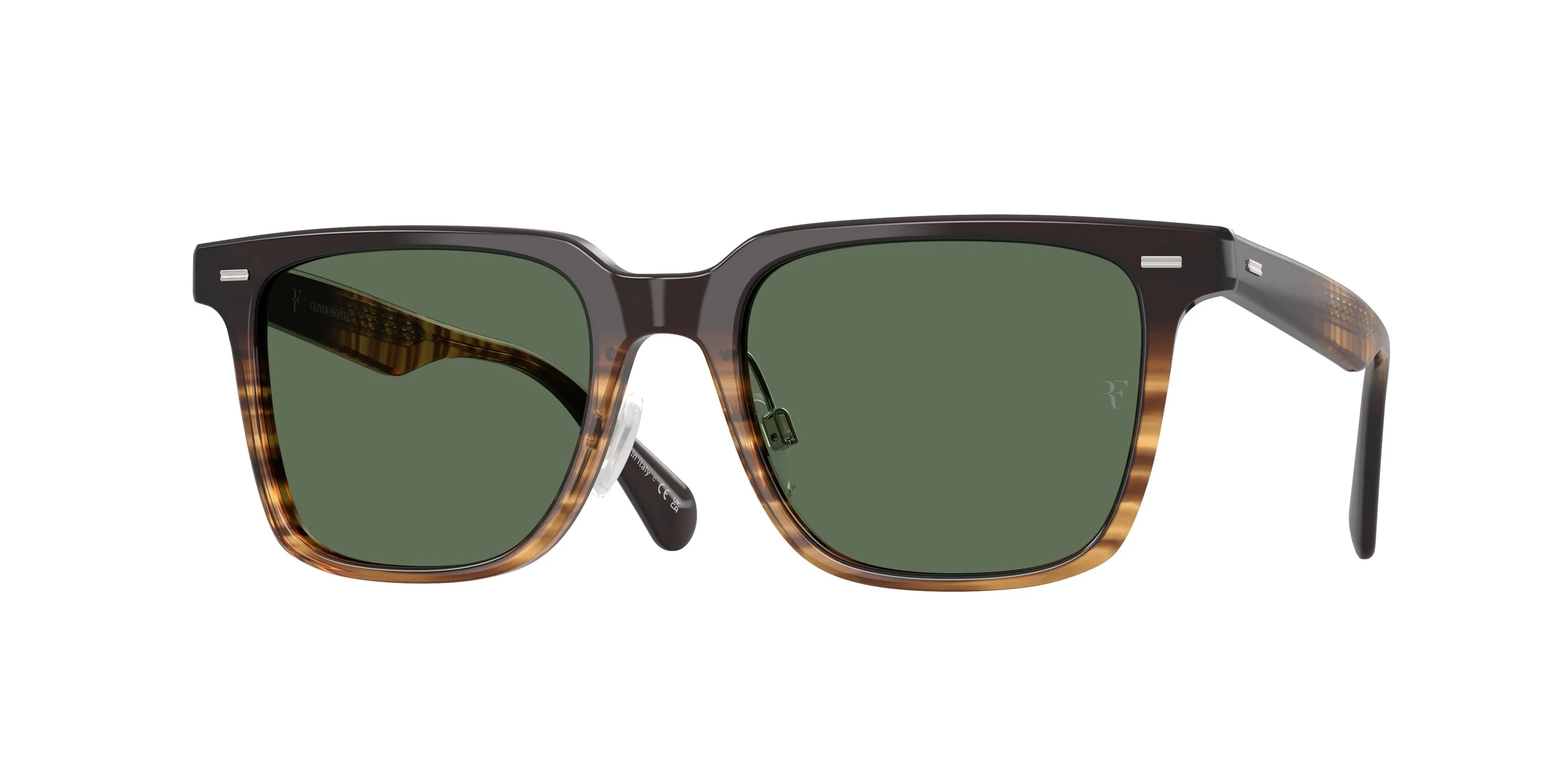 Oliver Peoples OV5592S MR. FEDERER II 13929A Occhiali da sole Acetato Marrone Verde G15 Squadrata Polarizzata - immagine 1