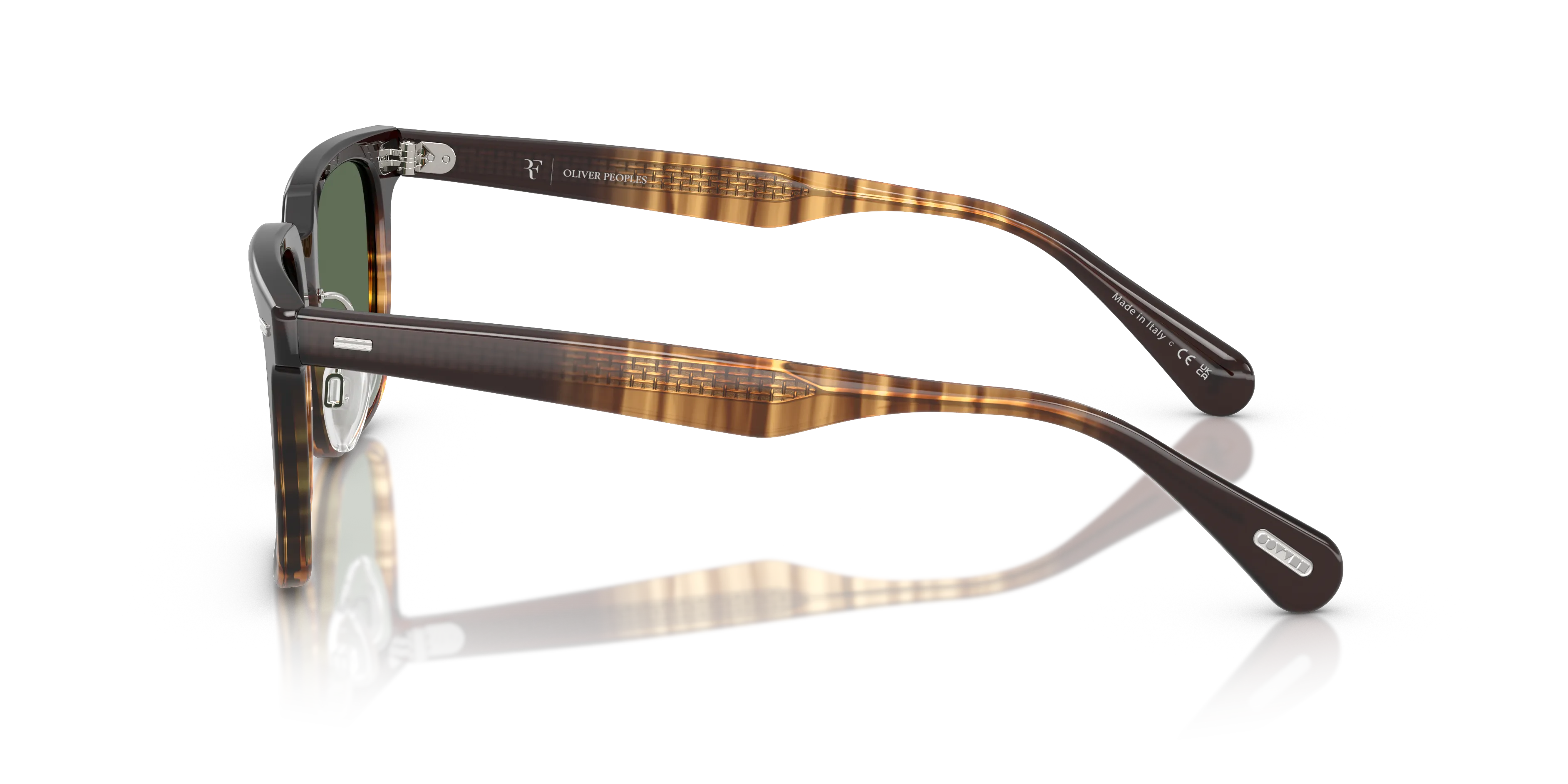 Oliver Peoples OV5592S MR. FEDERER II 13929A Occhiali da sole Acetato Marrone Verde G15 Squadrata Polarizzata - immagine 4