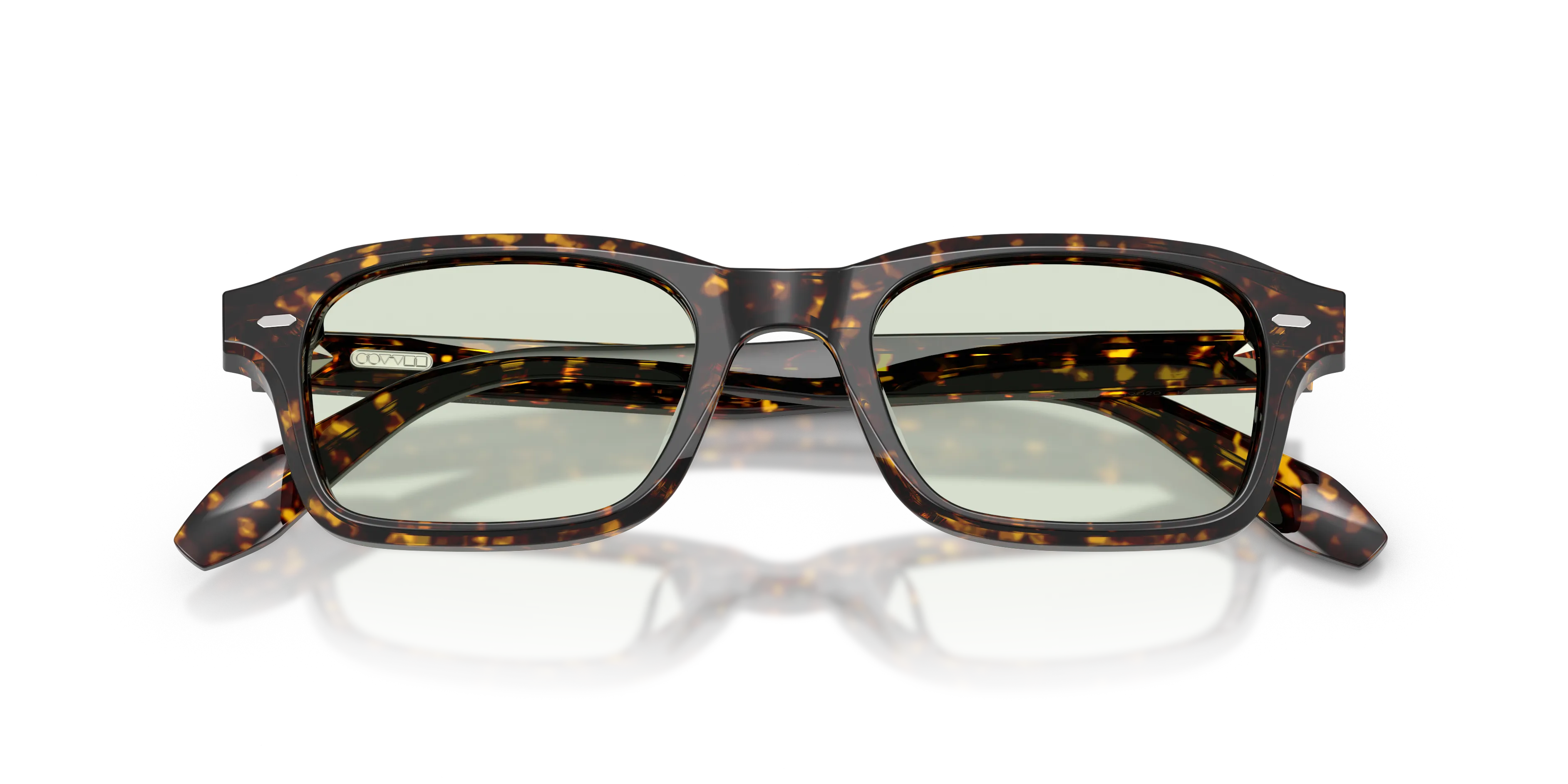 Oliver Peoples OV5588SU N.08 SUN 174121 Occhiali da sole Acetato Tartaruga Verde Squadrata Fotocromatiche - immagine 2