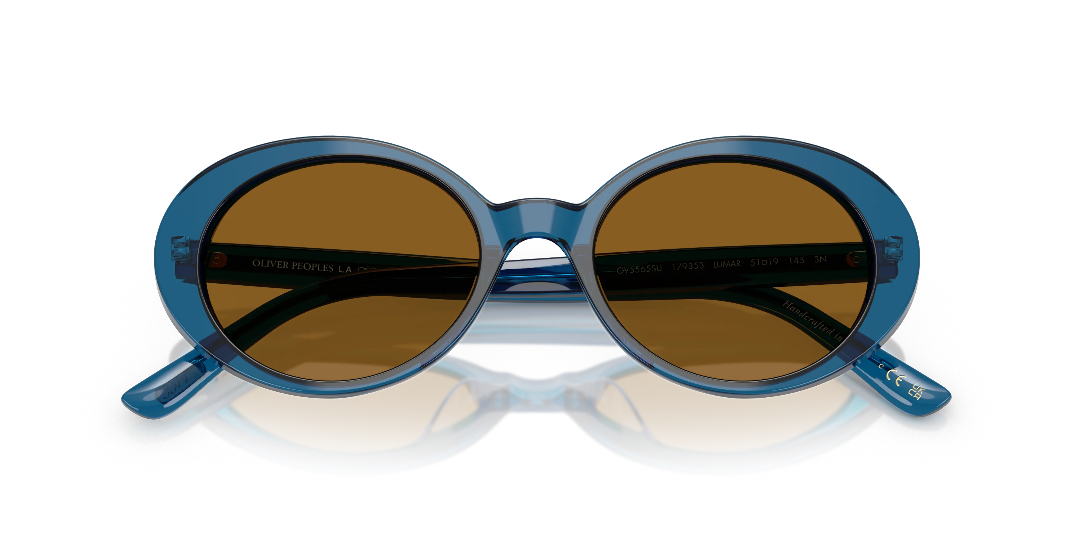 Oliver Peoples OV5565SU LUMAR 179353 Occhiali da sole Acetato Blu Marrone Rotonda Normale - immagine 2