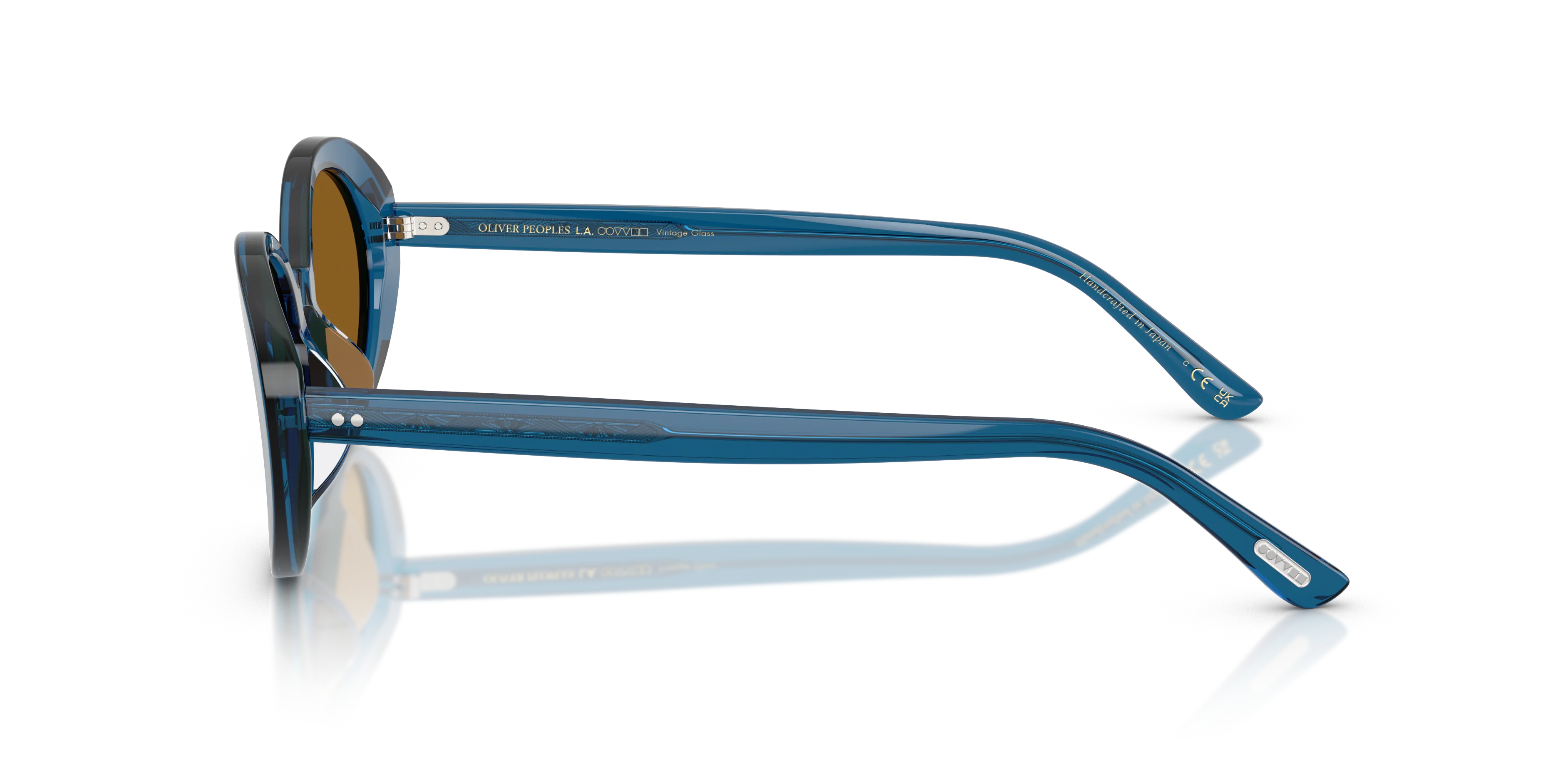 Oliver Peoples OV5565SU LUMAR 179353 Occhiali da sole Acetato Blu Marrone Rotonda Normale - immagine 4