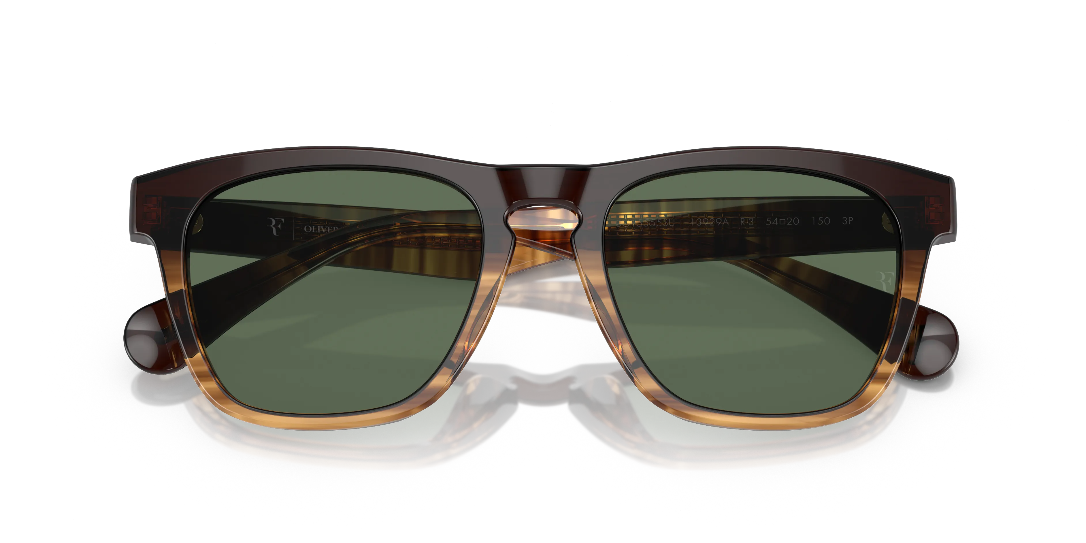 Oliver Peoples OV5555SU R-3 13929A Occhiali da sole Acetato Marrone Verde G15 Pillow Polarizzata - immagine 2