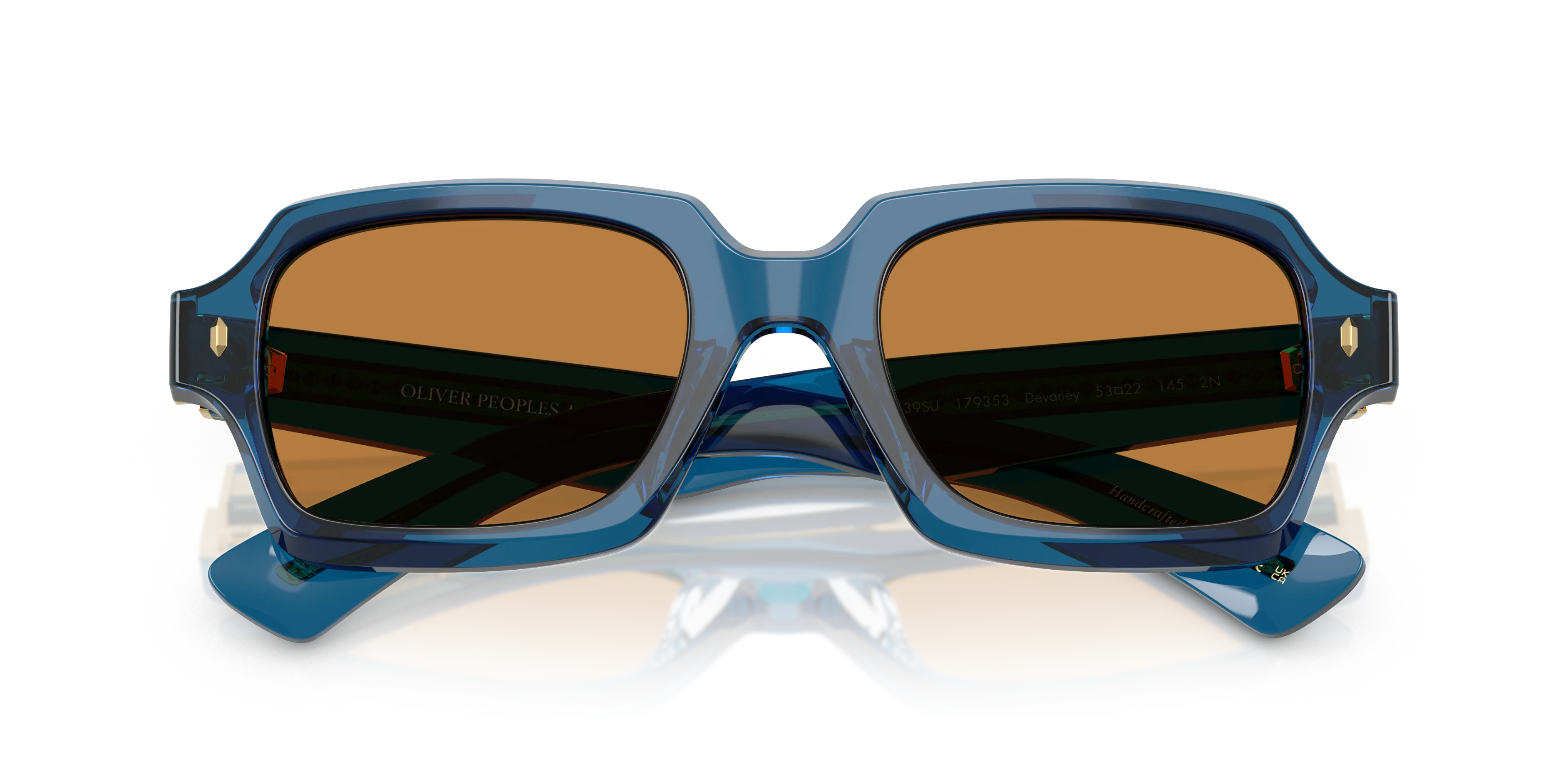 Oliver Peoples OV5539SU DEVANEY 179353 Occhiali da sole Acetato Blu Arancione Squadrata Normale - immagine 2