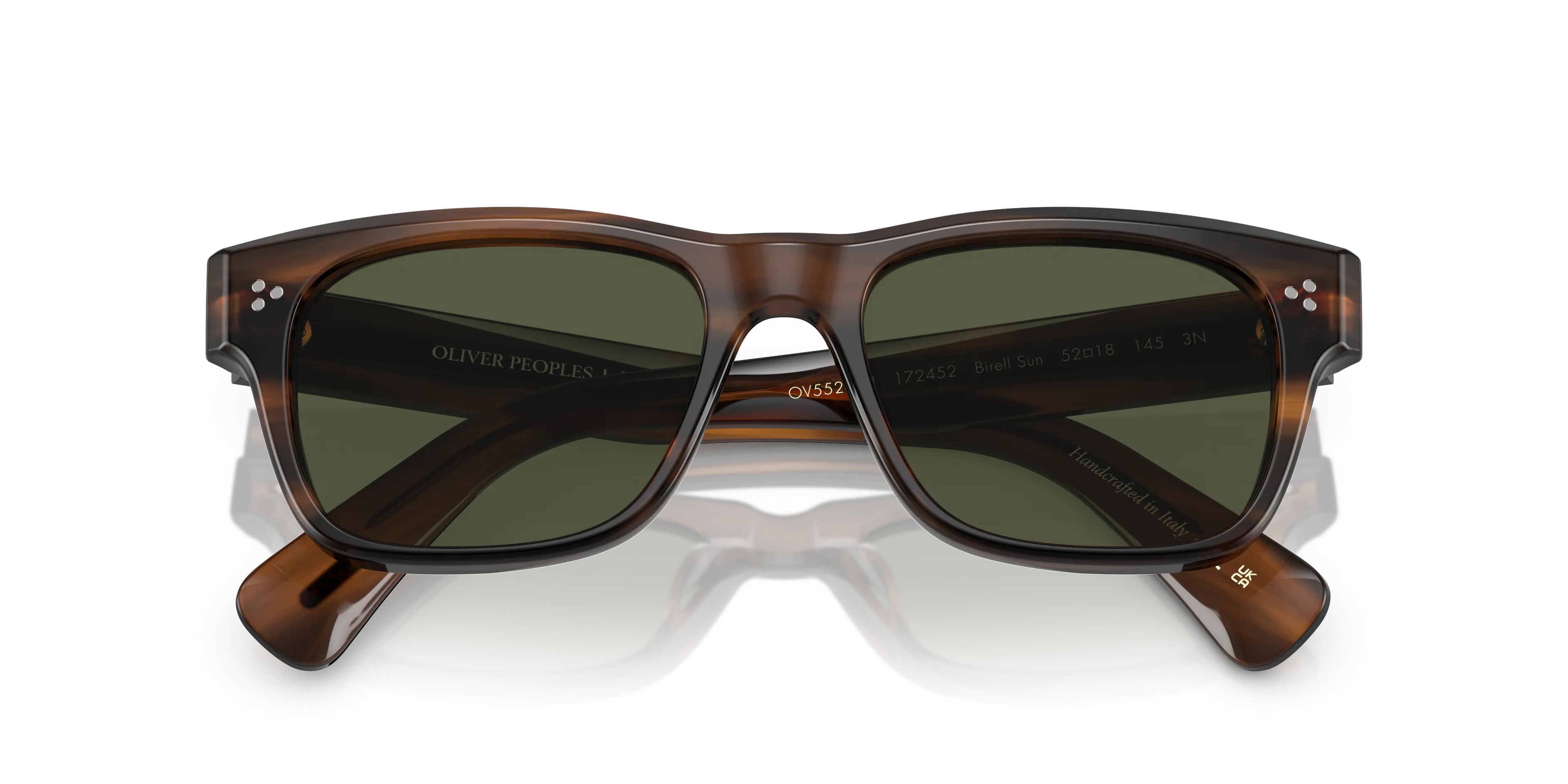 Oliver Peoples OV5524SU BIRELL SUN 172452 Occhiali da sole Acetato Marrone Verde G15 Pillow Normale - immagine 2