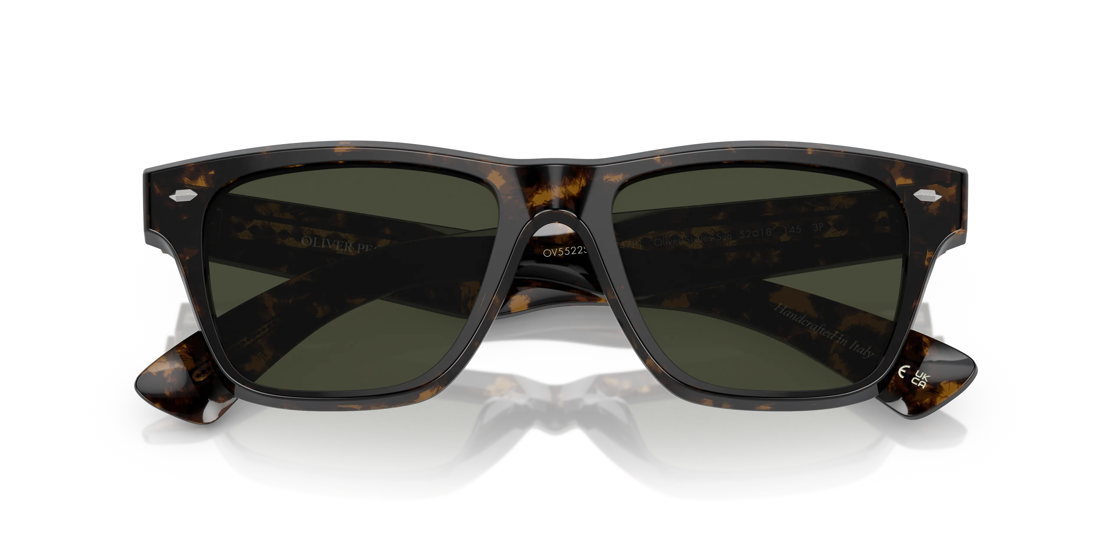 Oliver Peoples OV5522SU OLIVER SIXTIES SUN 1747P1 Occhiali da sole Acetato Tartaruga Verde G15 Pillow Polarizzata - immagine 2