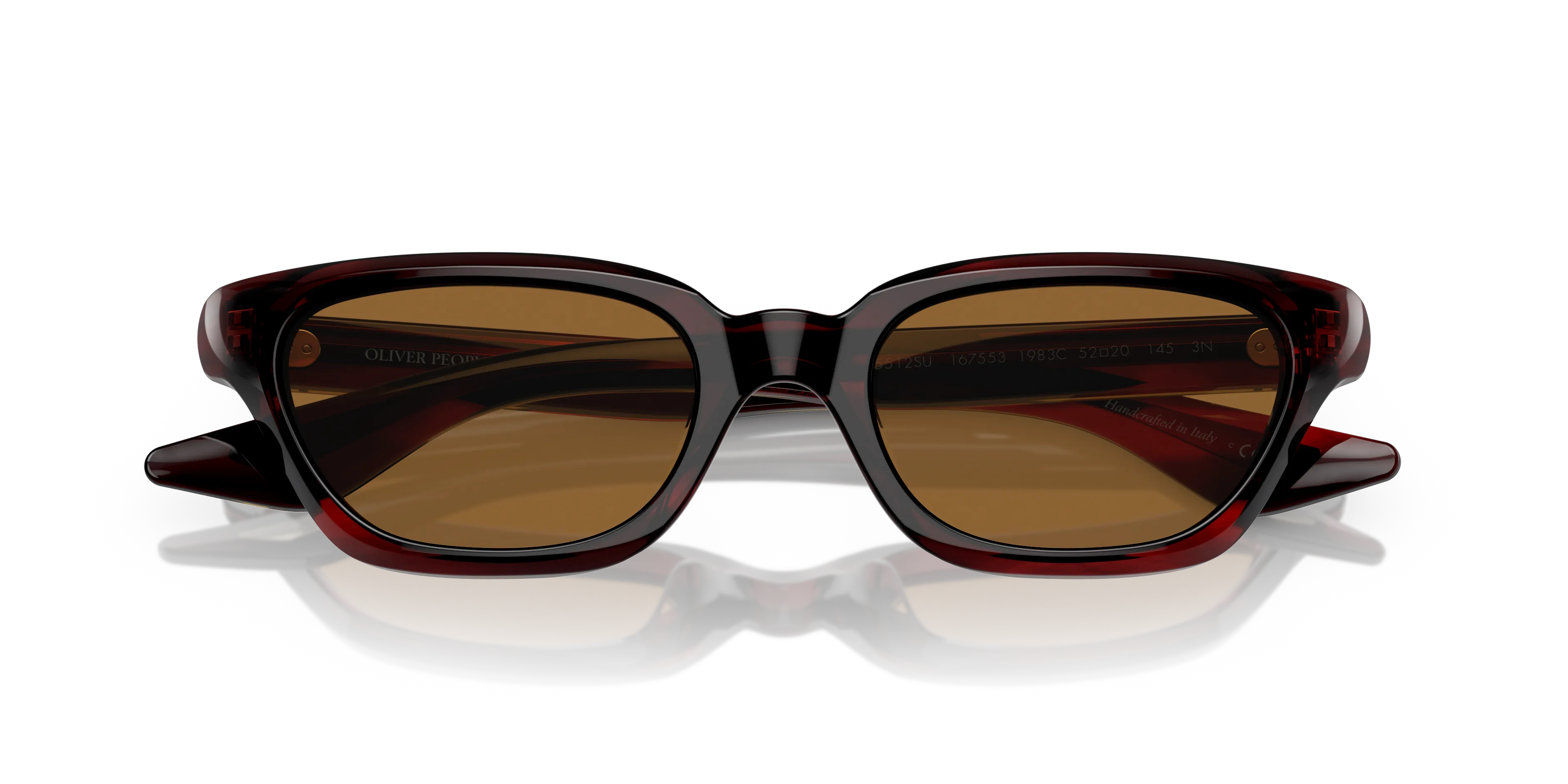 Oliver Peoples OV5512SU 1983C 167553 Occhiali da sole Acetato Rosso Marrone Cat Eye Normale - immagine 2