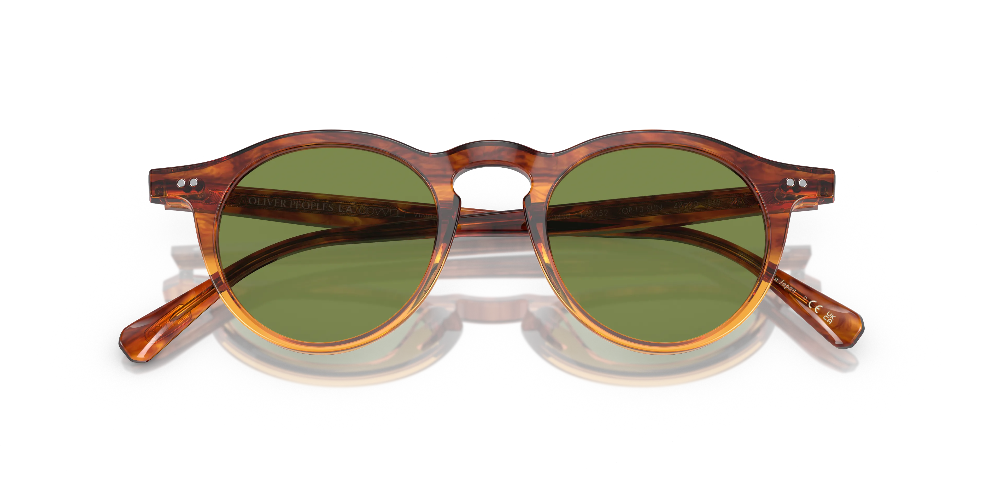 Oliver Peoples OV5504SU OP-13 SUN 175452 Occhiali da sole Acetato Marrone Verde Rotonda Normale - immagine 2