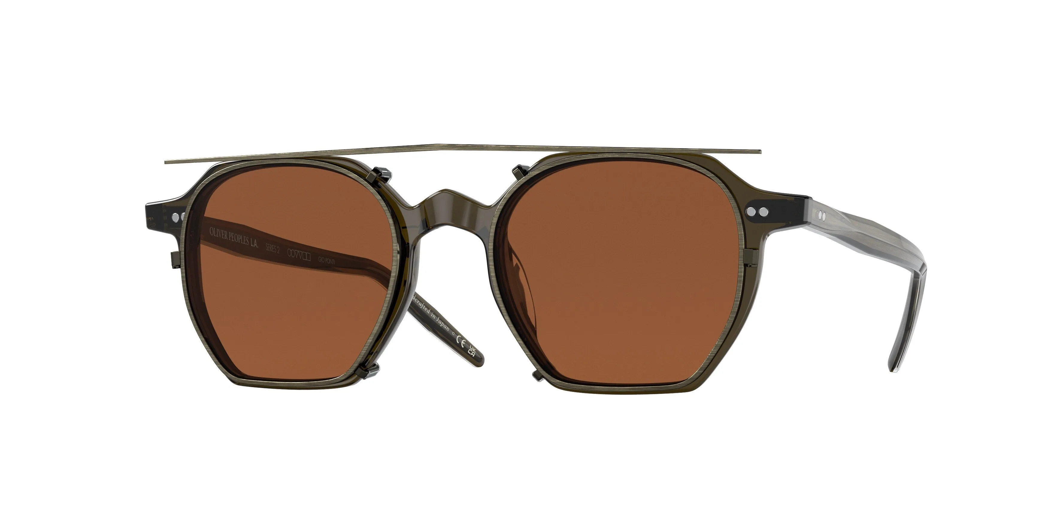 Oliver Peoples OV5489U G. PONTI-5 1576 Montature da vista Acetato Verde Marrone Squadrata Normale - immagine 1