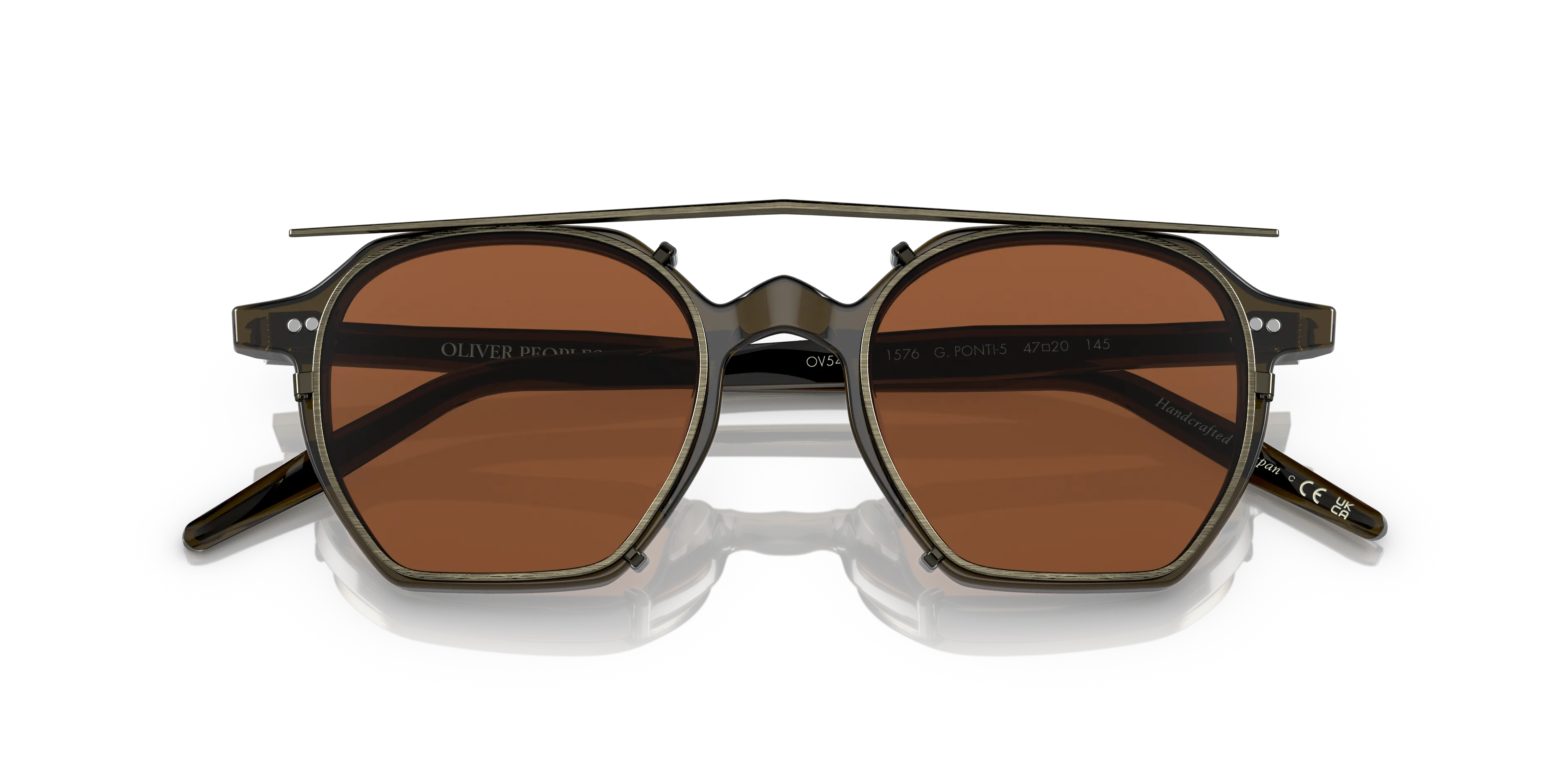 Oliver Peoples OV5489U G. PONTI-5 1576 Montature da vista Acetato Verde Marrone Squadrata Normale - immagine 2