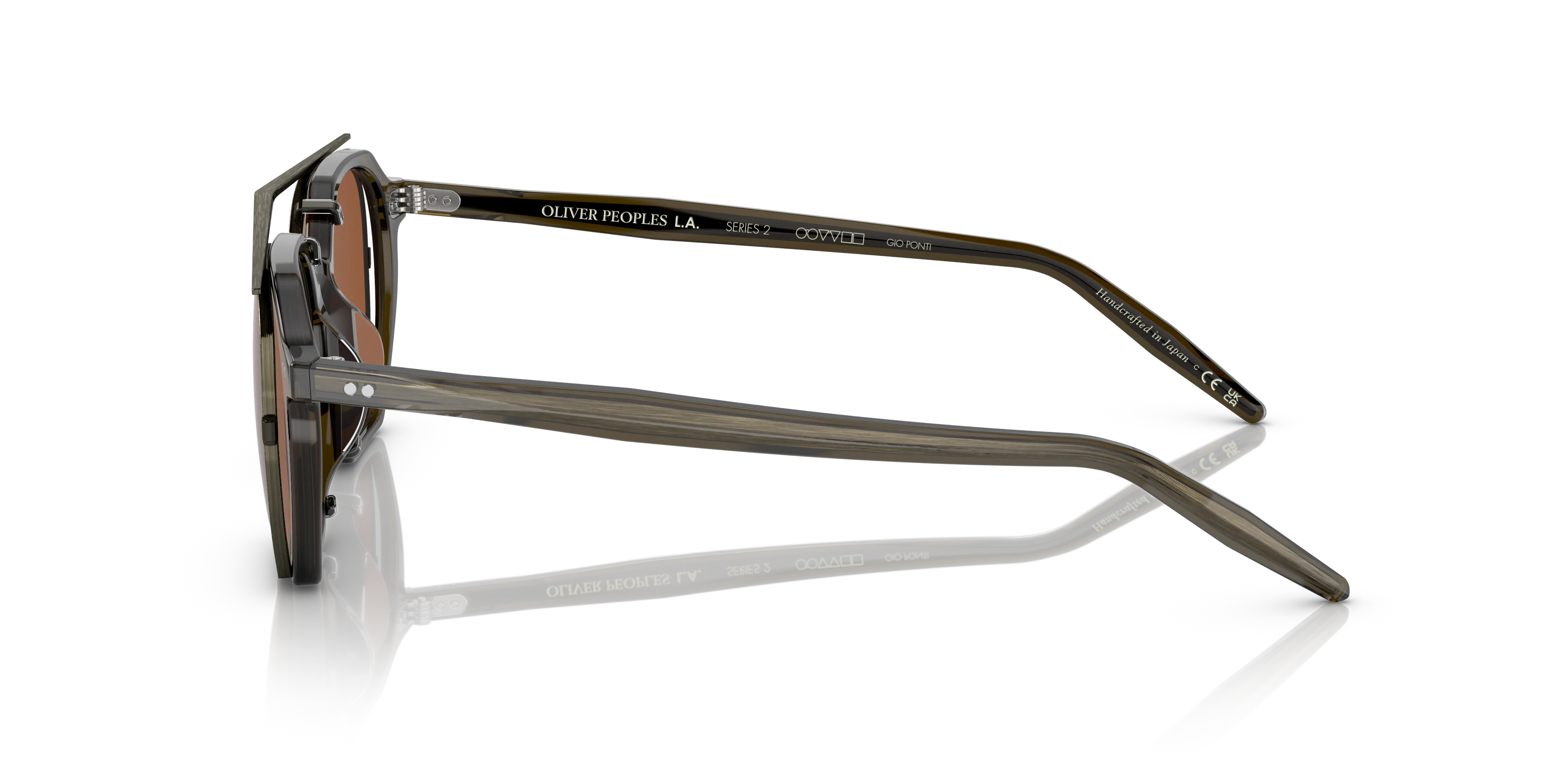 Oliver Peoples OV5489U G. PONTI-5 1576 Montature da vista Acetato Verde Marrone Squadrata Normale - immagine 4