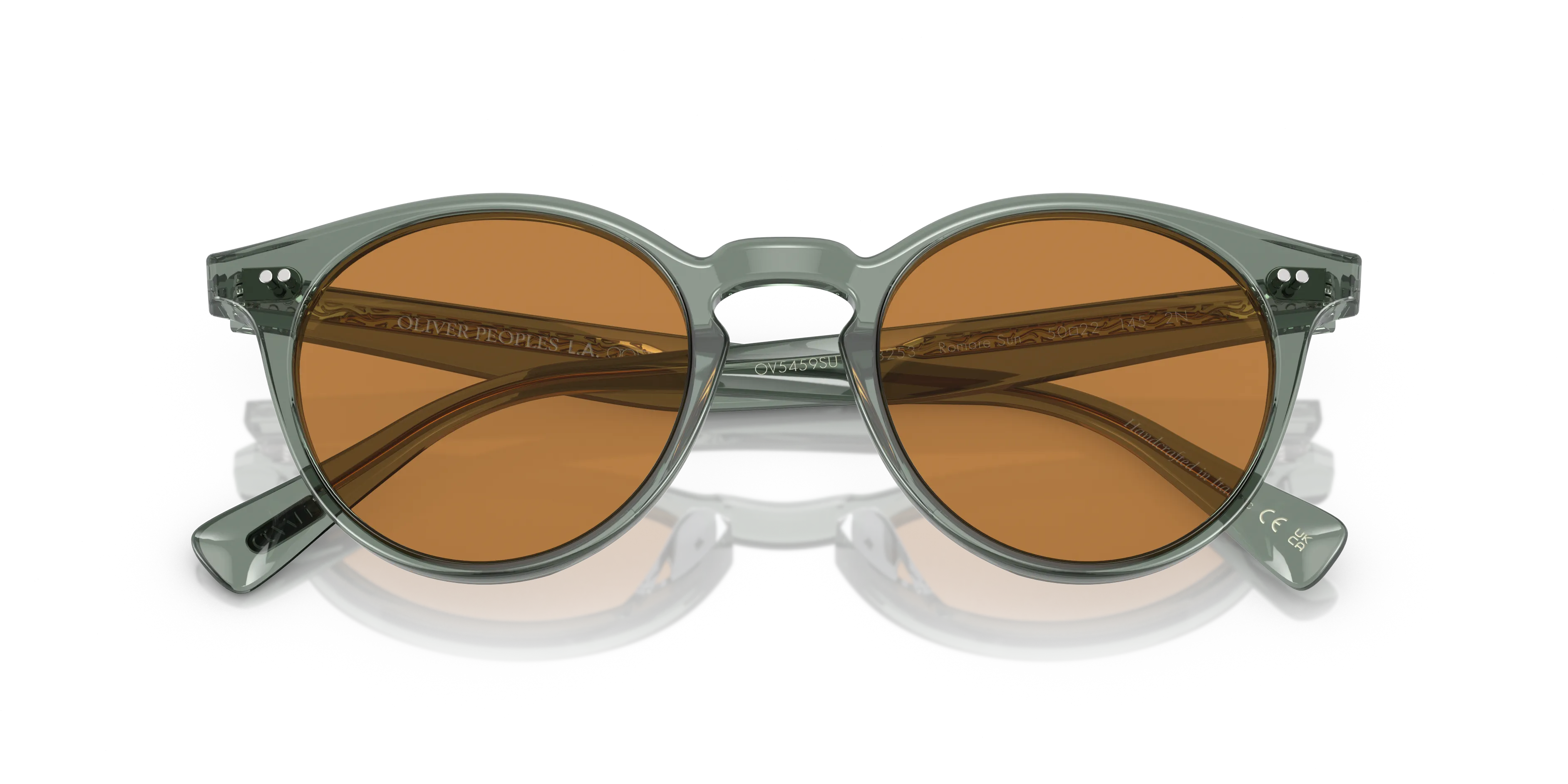 Oliver Peoples OV5459SU ROMARE SUN 178253 Occhiali da sole Acetato Verde Arancione Pantos Normale - immagine 2