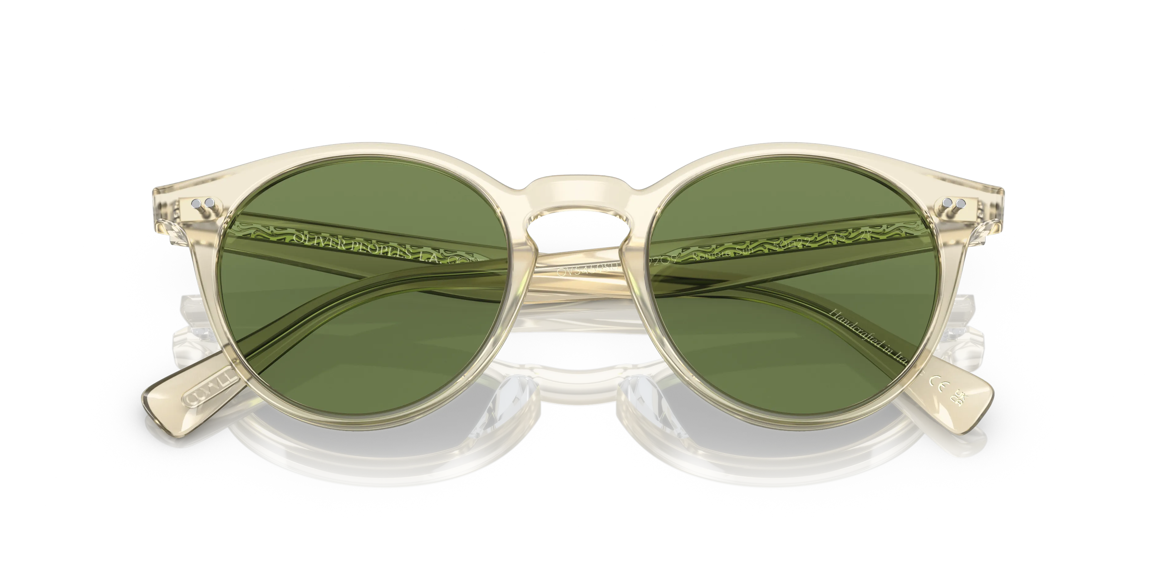 Oliver Peoples OV5459SU ROMARE SUN 1692O9 Occhiali da sole Acetato Marrone Verde Pantos Polarizzata - immagine 2
