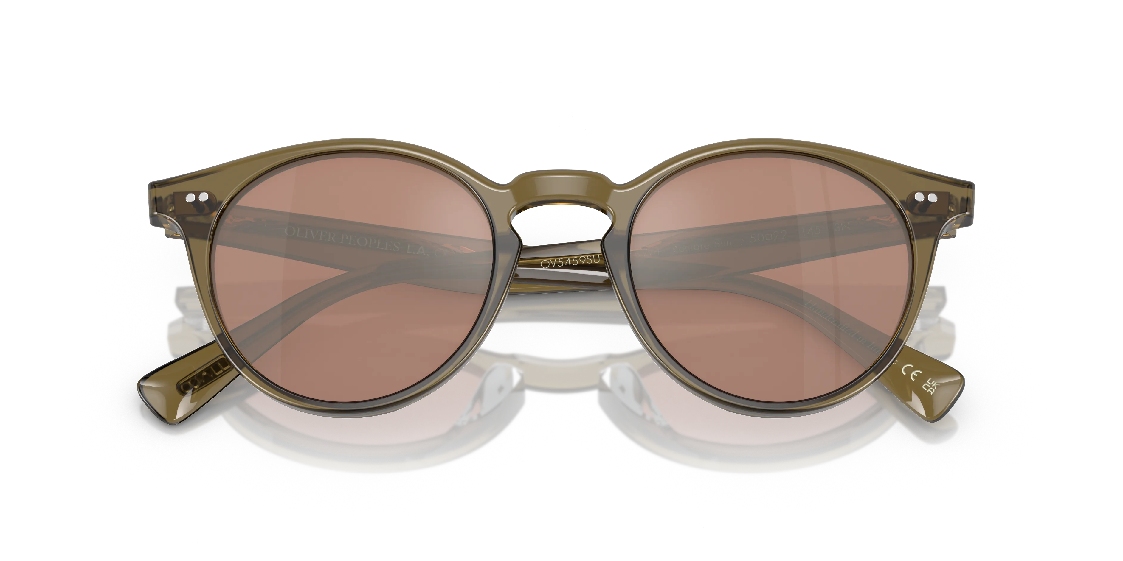 Oliver Peoples OV5459SU ROMARE SUN 1678W4 Occhiali da sole Acetato Verde Marrone Pantos Normale - immagine 2