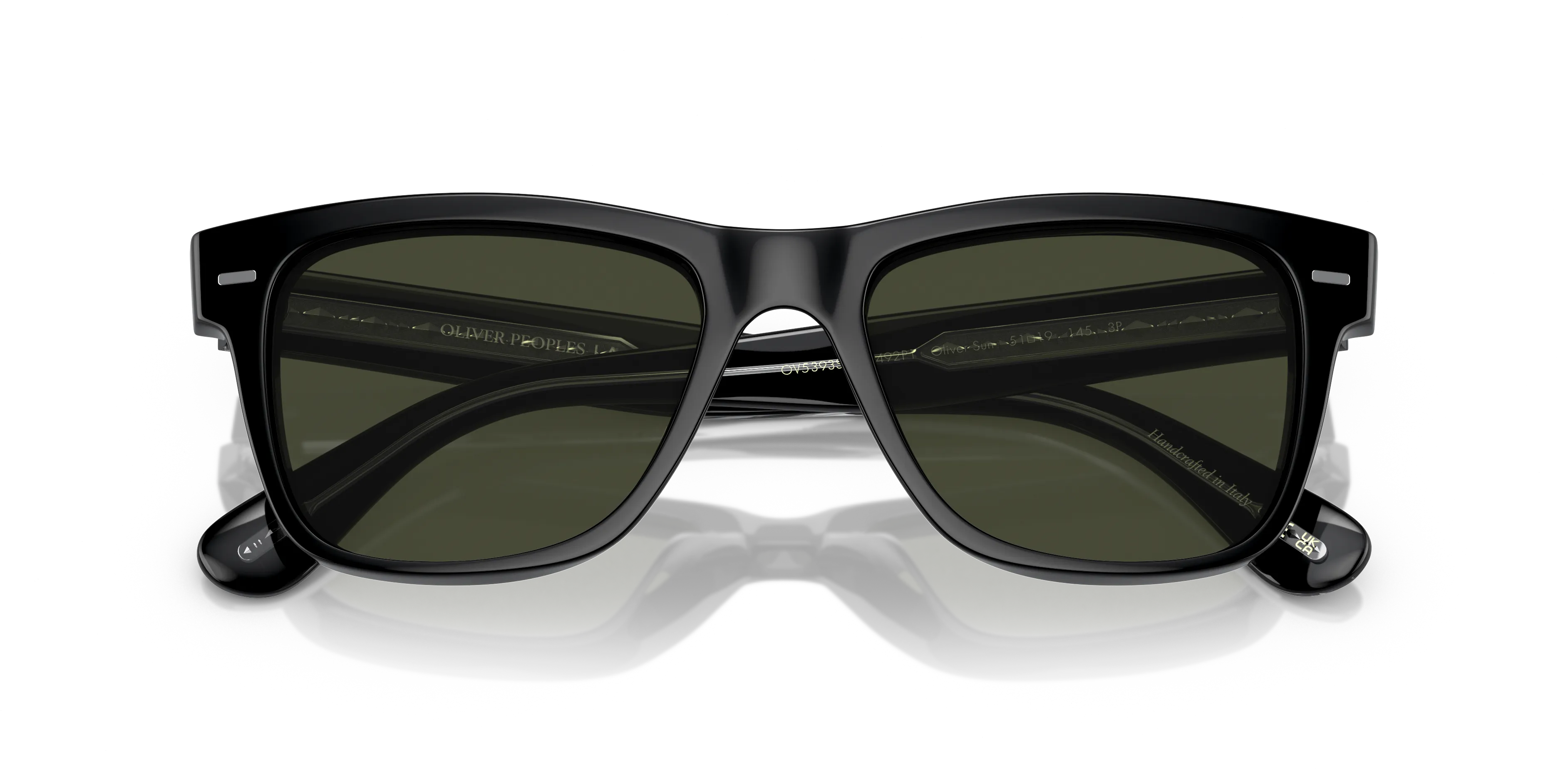Oliver Peoples OV5393SU OLIVER SUN 1492P1 Occhiali da sole Acetato Nero Verde G15 Squadrata Polarizzata - immagine 2