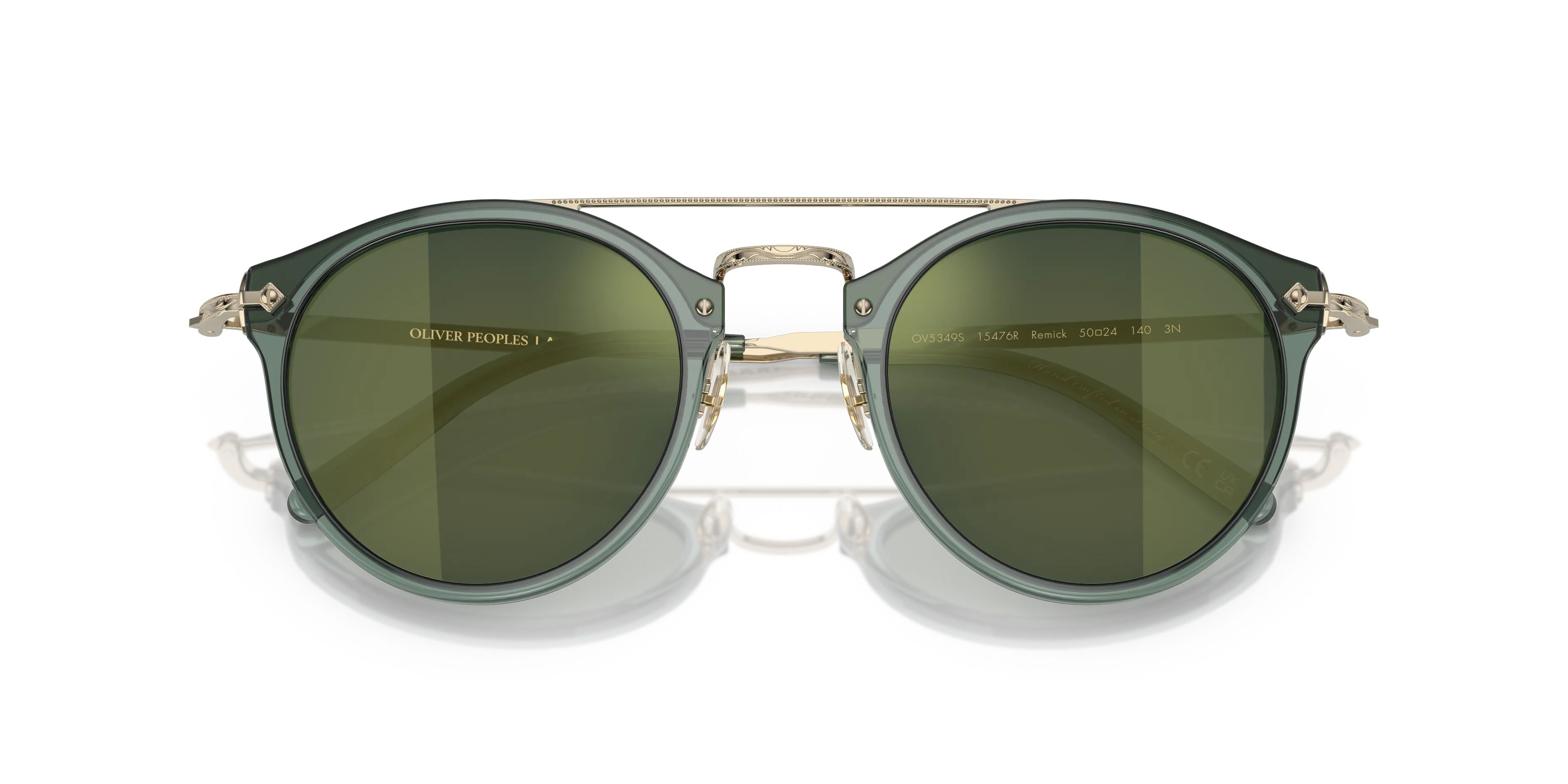 Oliver Peoples OV5349S REMICK 15476R Occhiali da sole Acetato Verde Giallo Pantos Normale - immagine 2